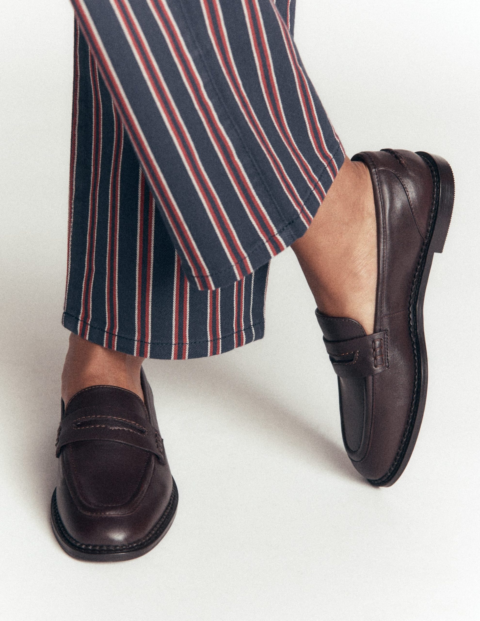Nya Penny Loafers-Chocolate Brown Leather - Image 2