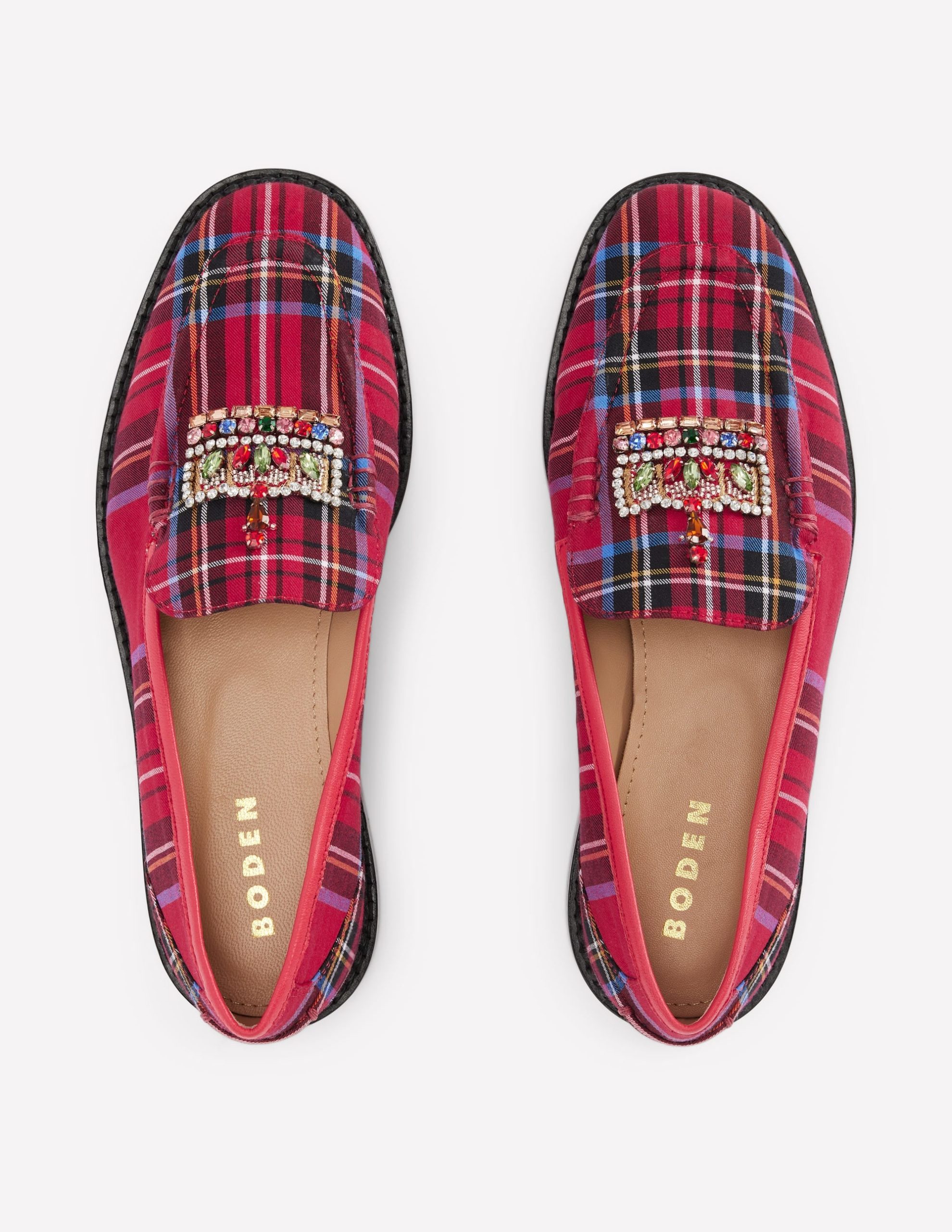Nya Penny Loafers-Red Tartan. Crown - Image 6