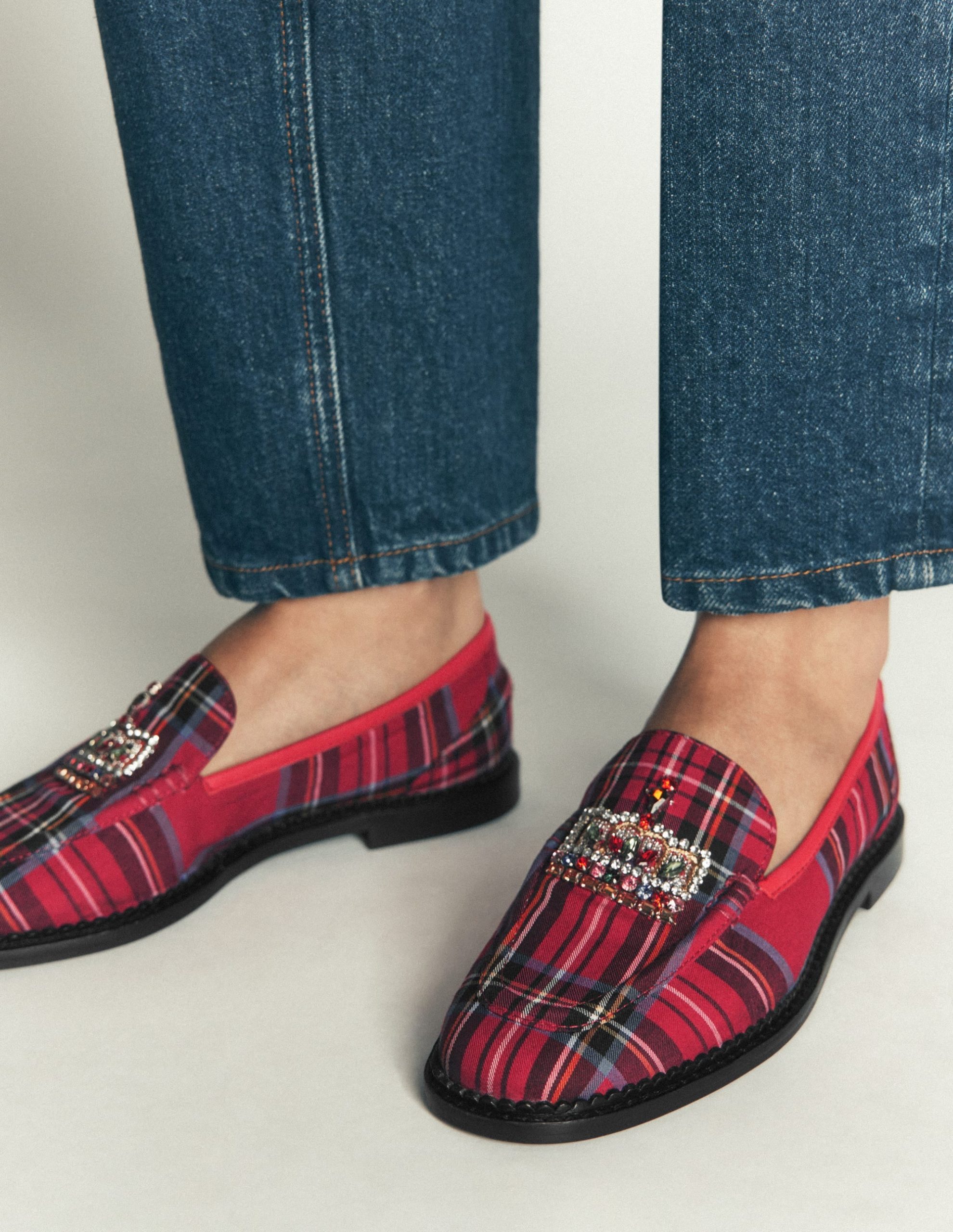 Nya Penny Loafers-Red Tartan. Crown - Image 2