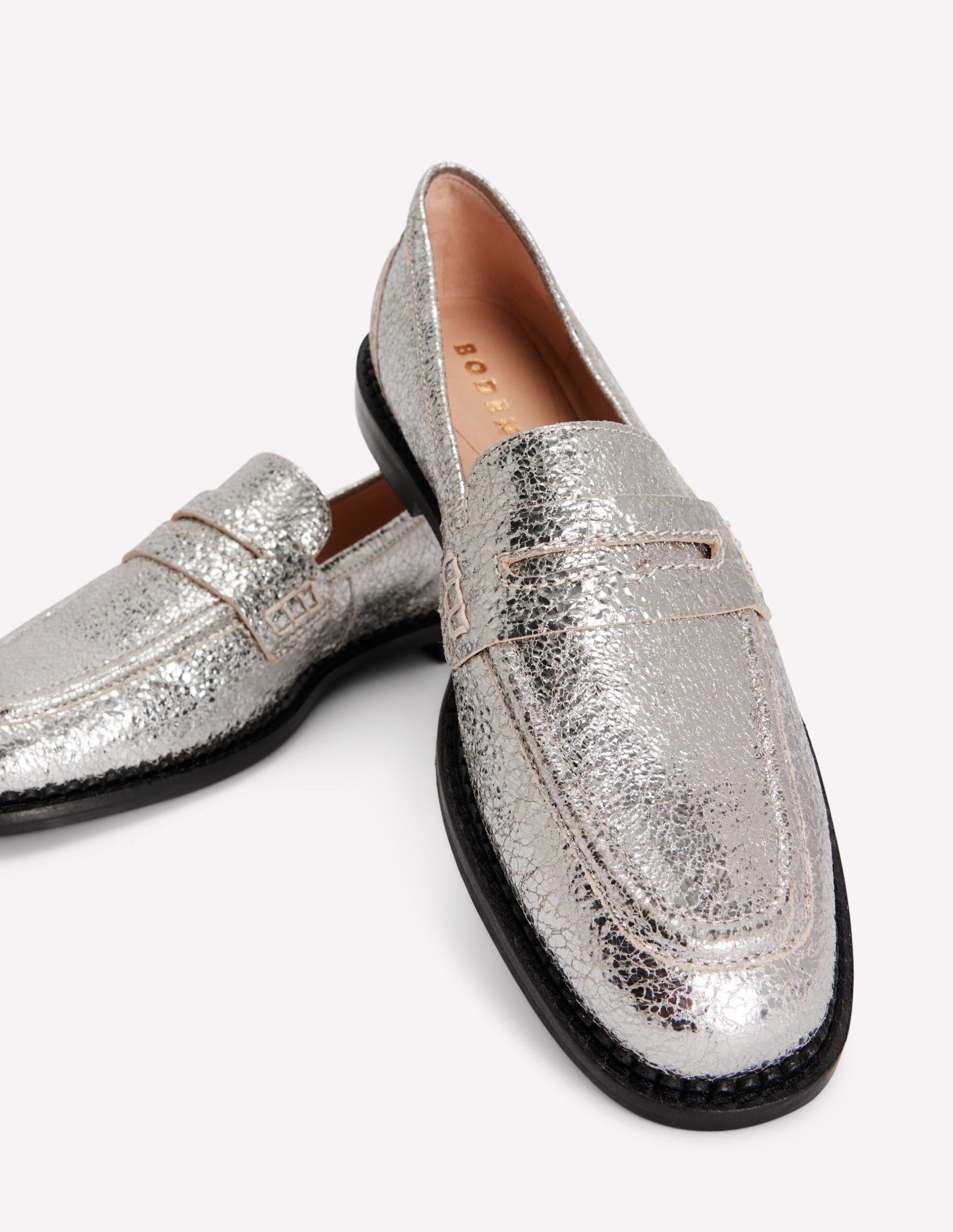 Nya Penny Loafers-Silver Metallic - Image 4