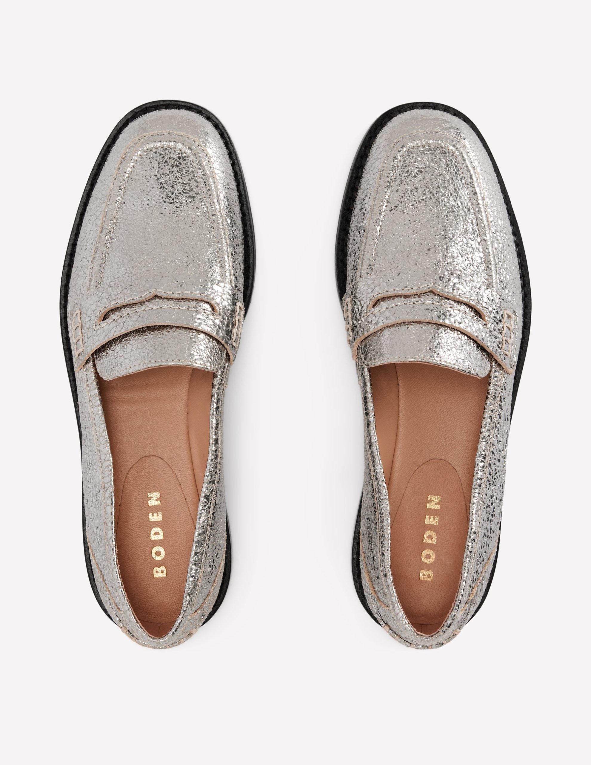 Nya Penny Loafers-Silver Metallic - Image 5