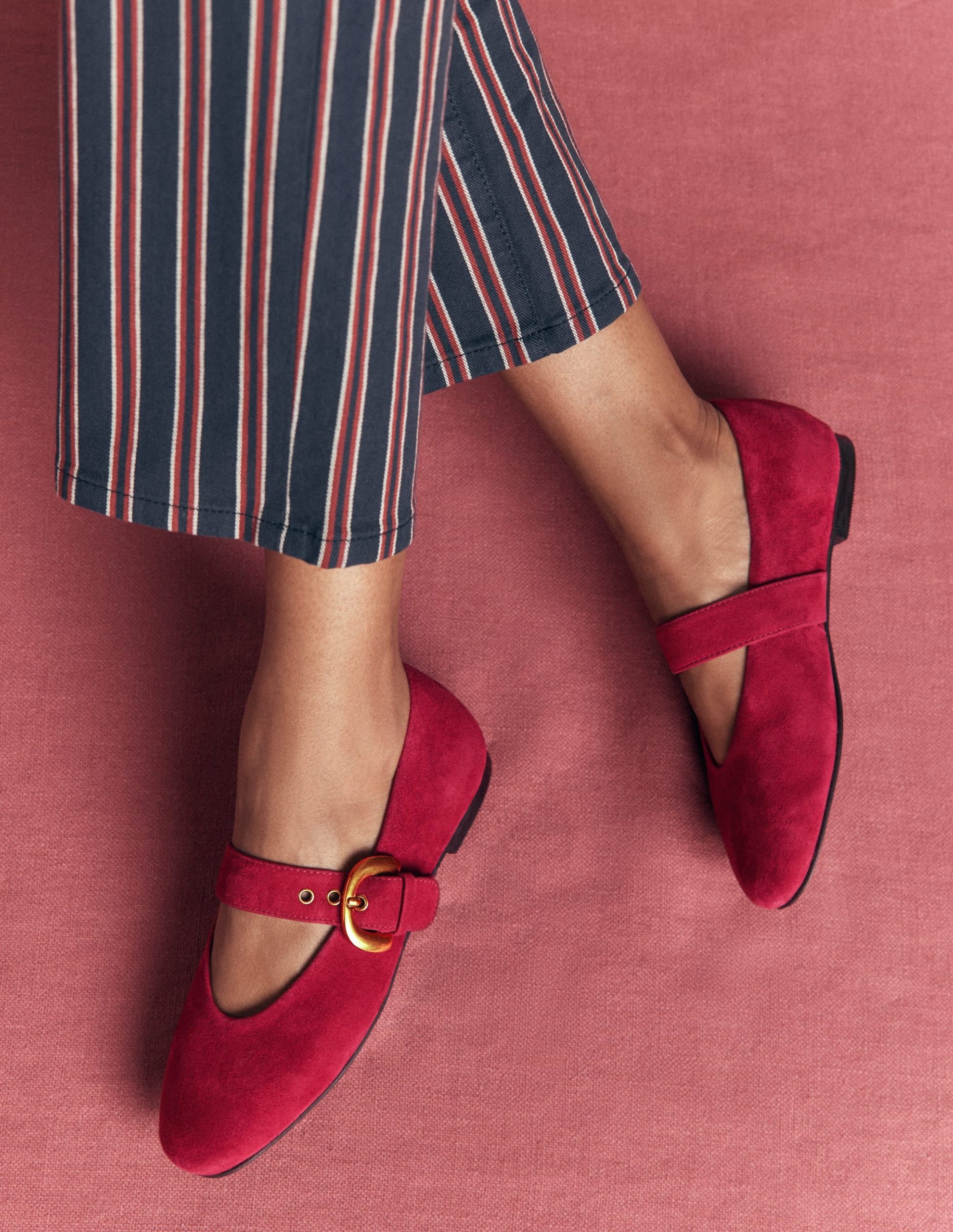 Kylie Flat Buckle Mary Janes-Wine - Image 2