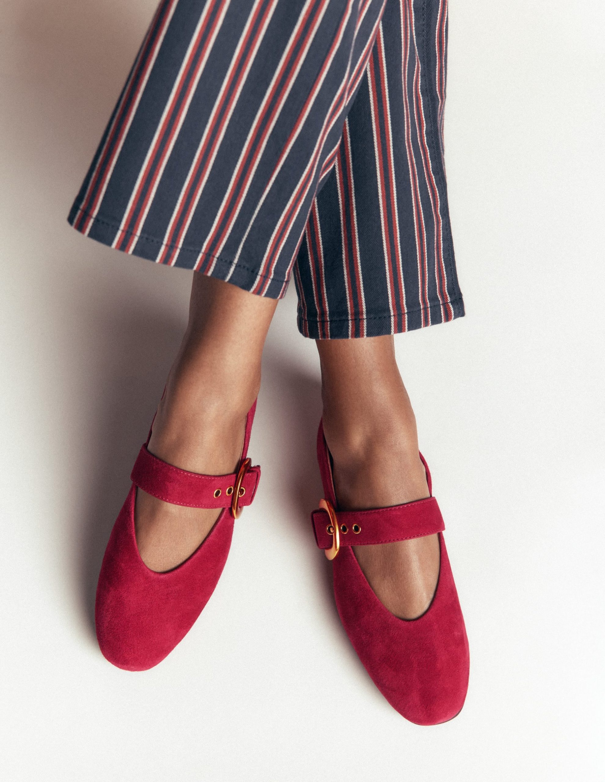 Kylie Flat Buckle Mary Janes-Wine - Image 3