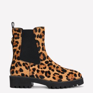 Jessie Chunky Chelsea Boots-Leopard
