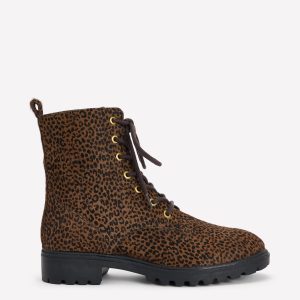 Alex Lace Up Ankle Boots-Mini Leopard