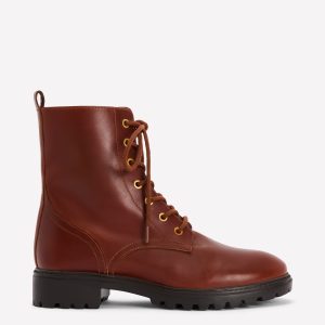 Alex Lace Up Ankle Boots-Russet Tan Leather