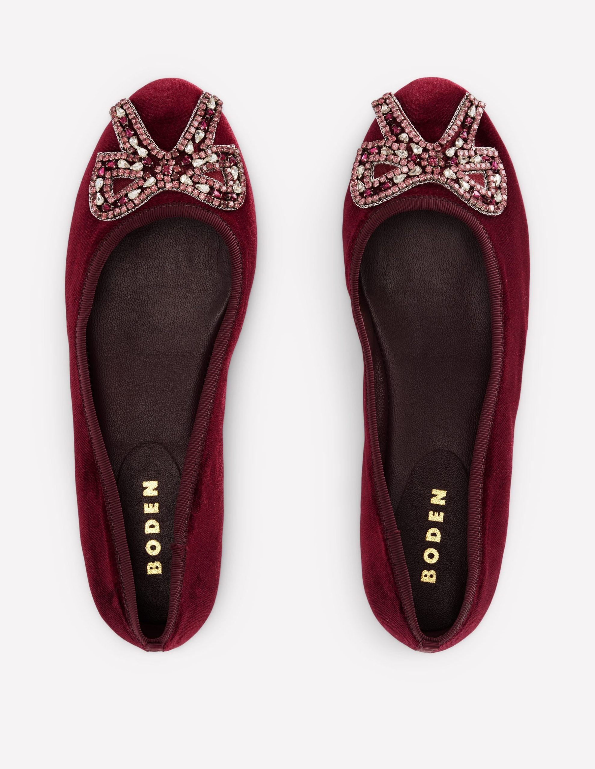 Patti Round Toe Ballet Flats-Dark Burgundy Bow - Image 5
