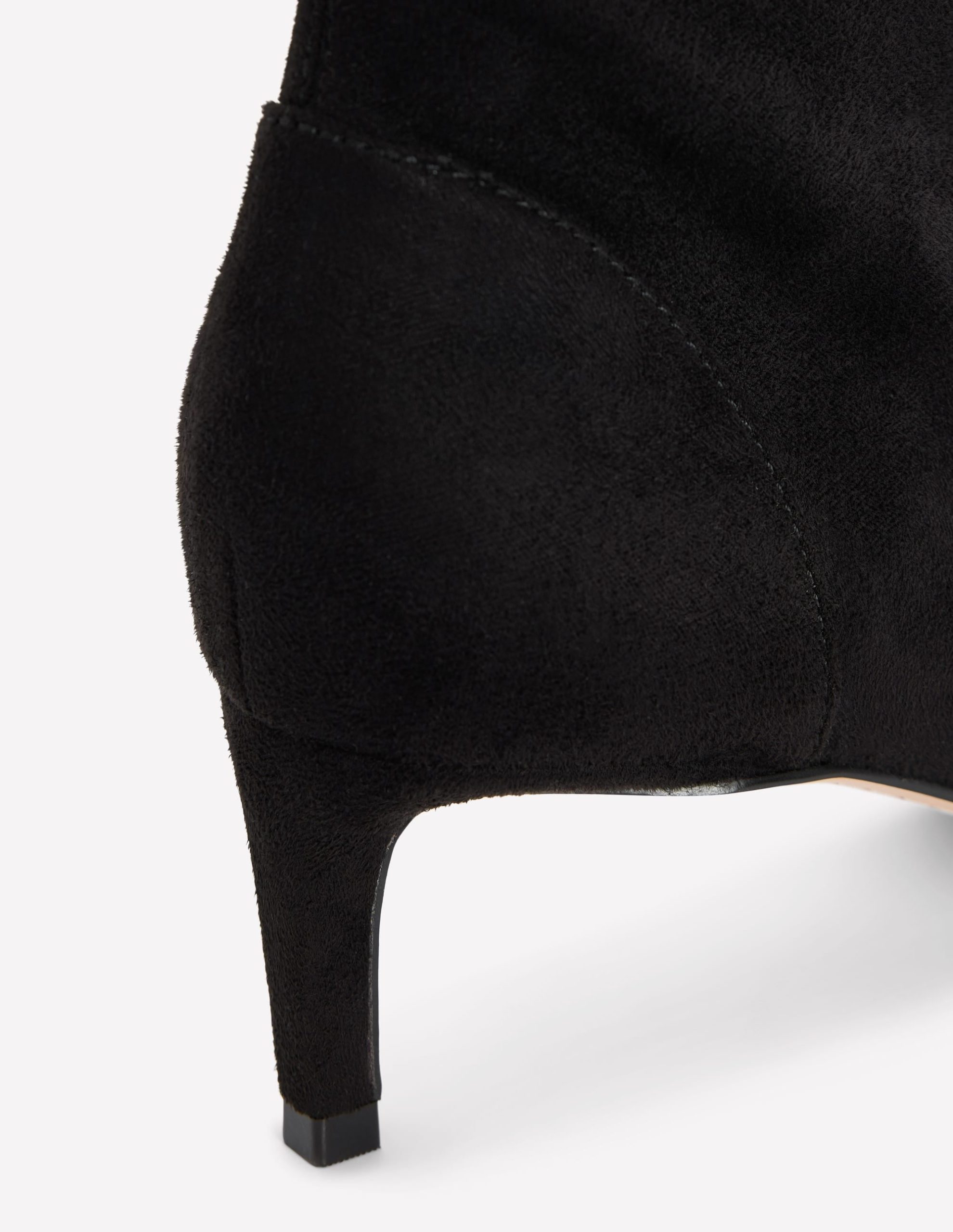 Stretch Kitten Heel Boots-Black - Image 4