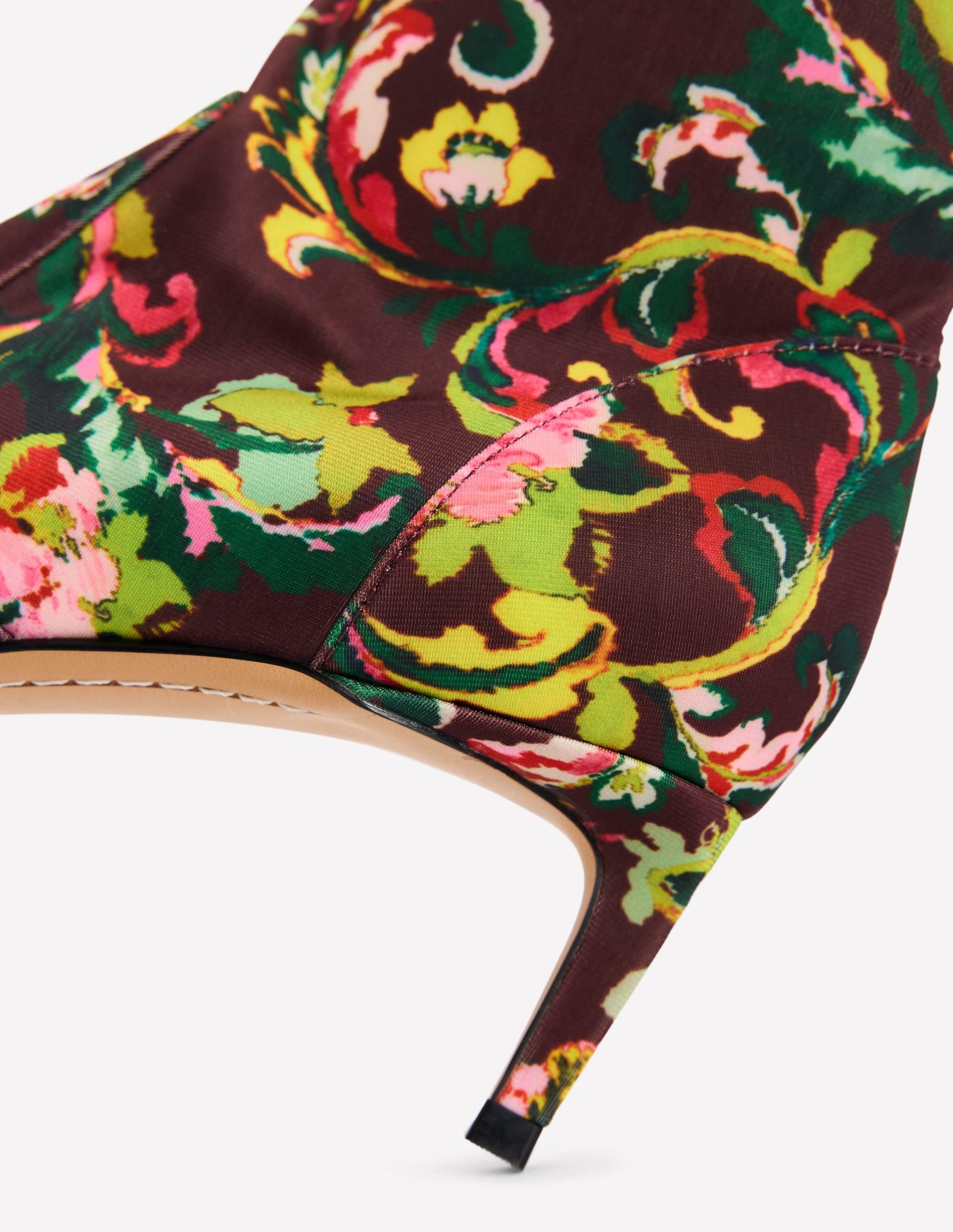 Stretch Kitten Heel Boots-Floral Print - Image 5