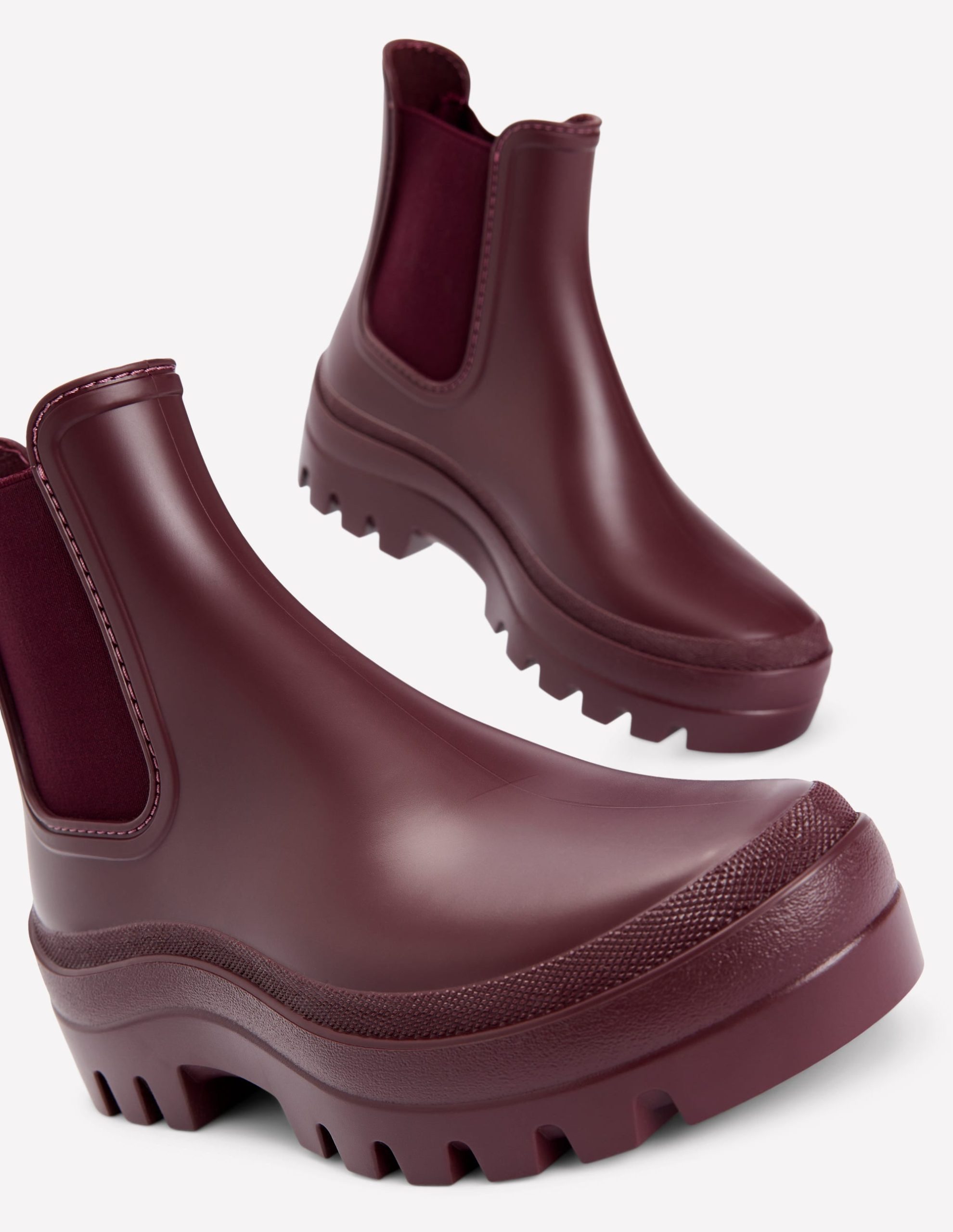 Chunky Chelsea Wellie Boots-Oxblood - Image 4