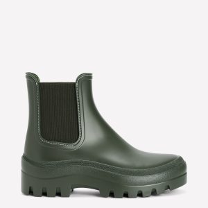 Chunky Chelsea Wellie Boots-Khaki