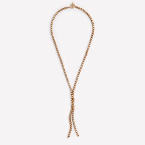 Knot Long Necklace-Gold