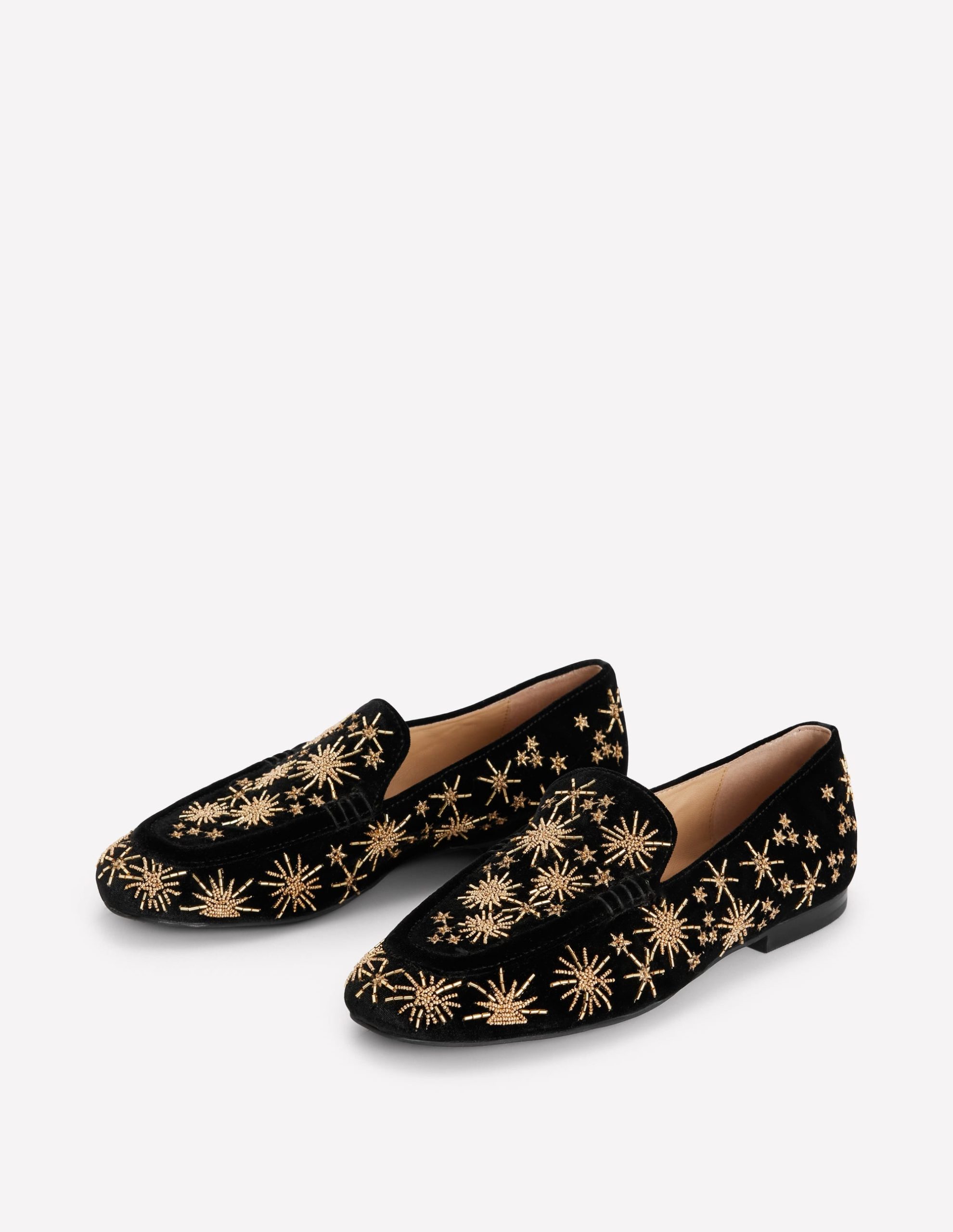 Dinah Embellished Loafers-Black. Gold Stars - Image 3