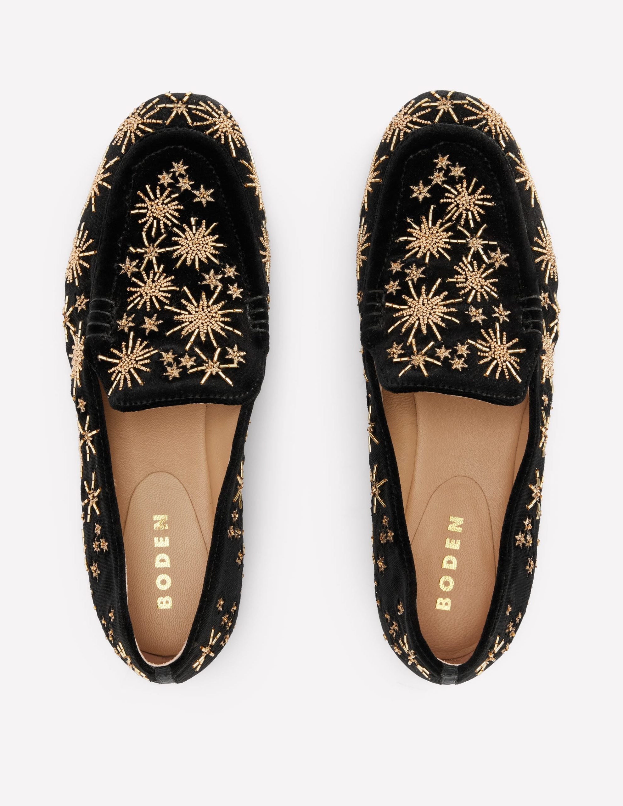 Dinah Embellished Loafers-Black. Gold Stars - Image 5