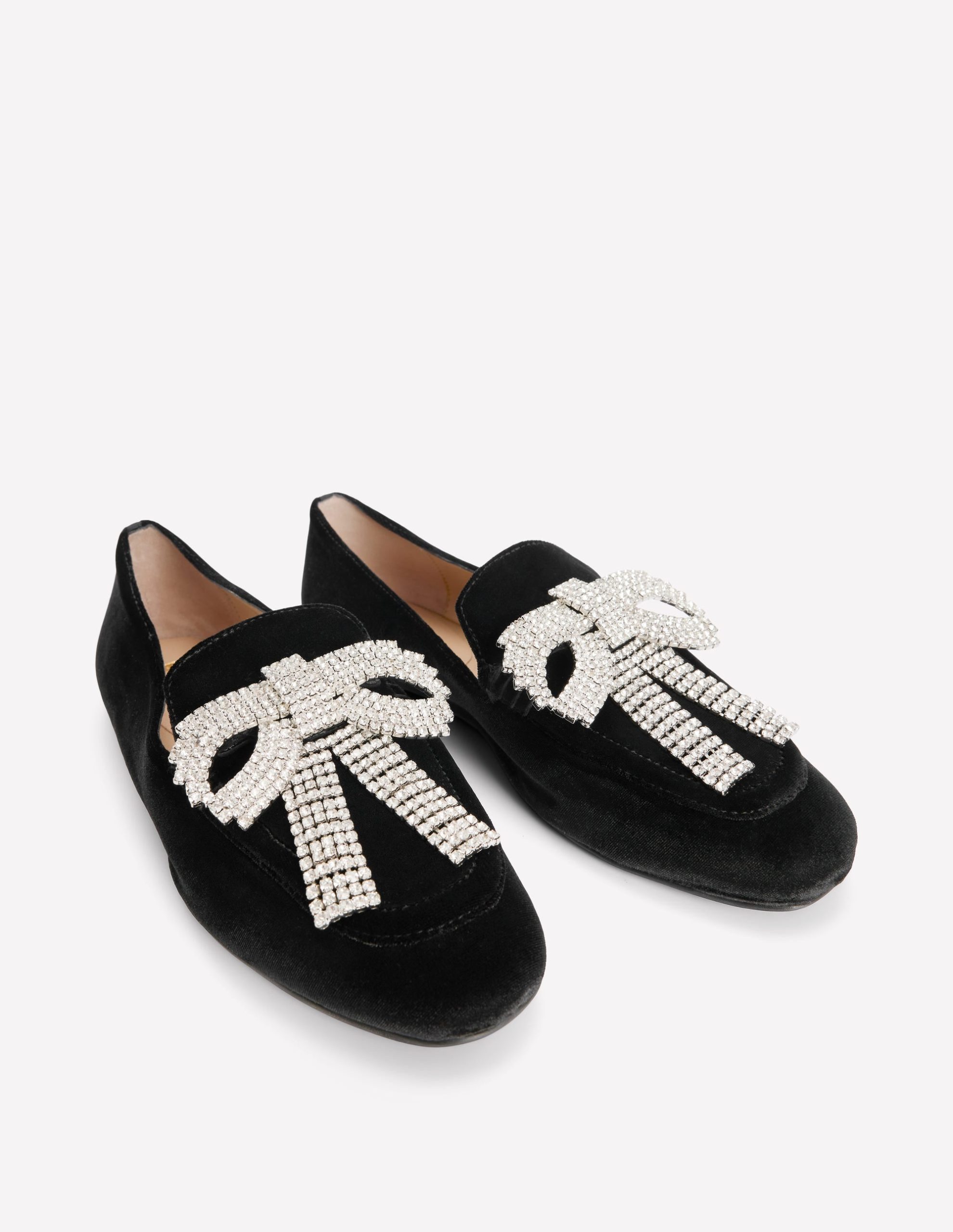 Dinah Embellished Loafers-Black. Sparkle Bows - Image 4