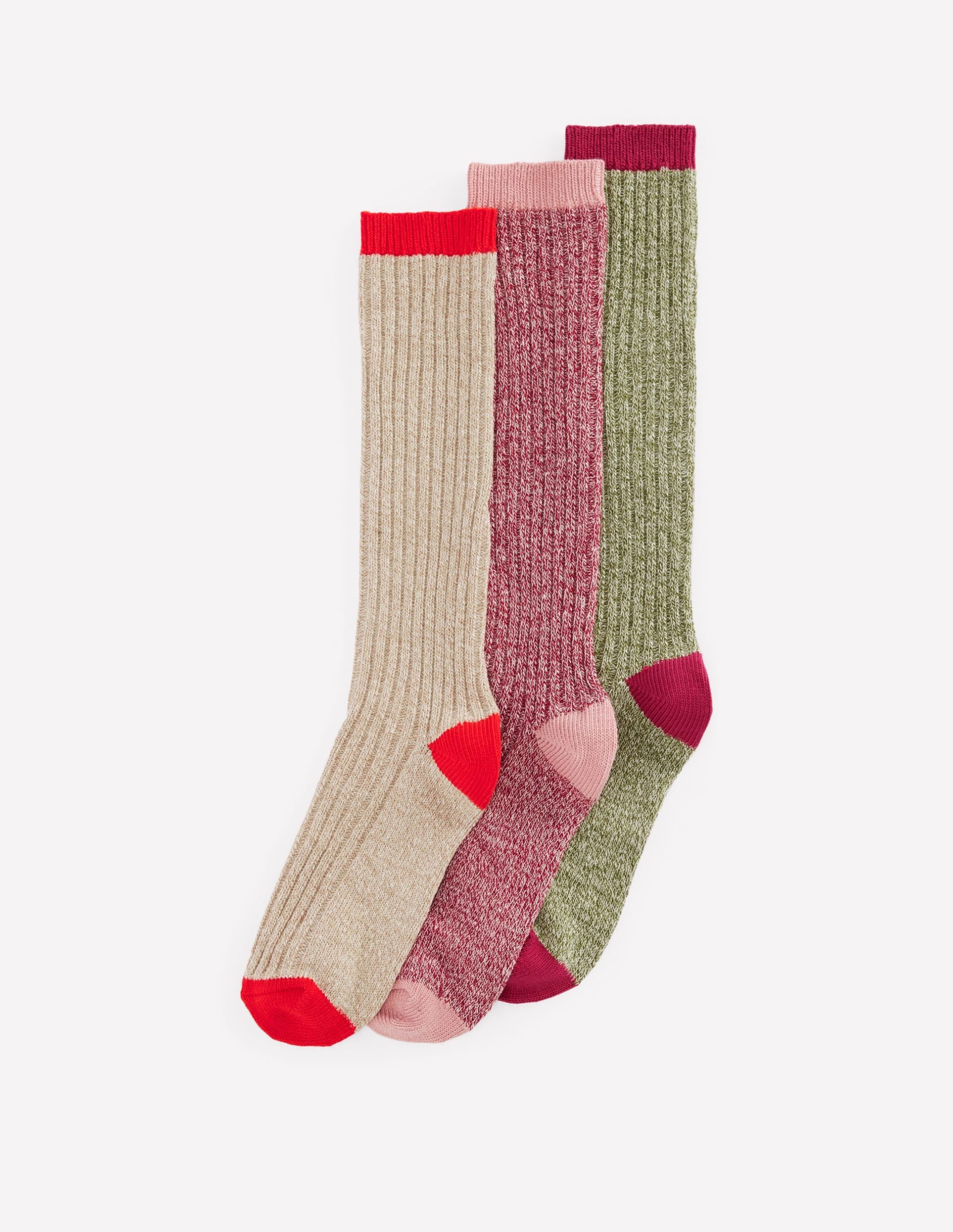 Ribbed Knee Socks 3-Pack-Multi - Image 3