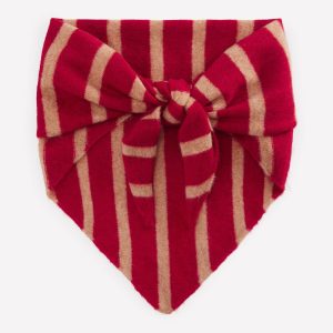 Cashmere Neckerchief-Poppy Red/ Camel Stripe
