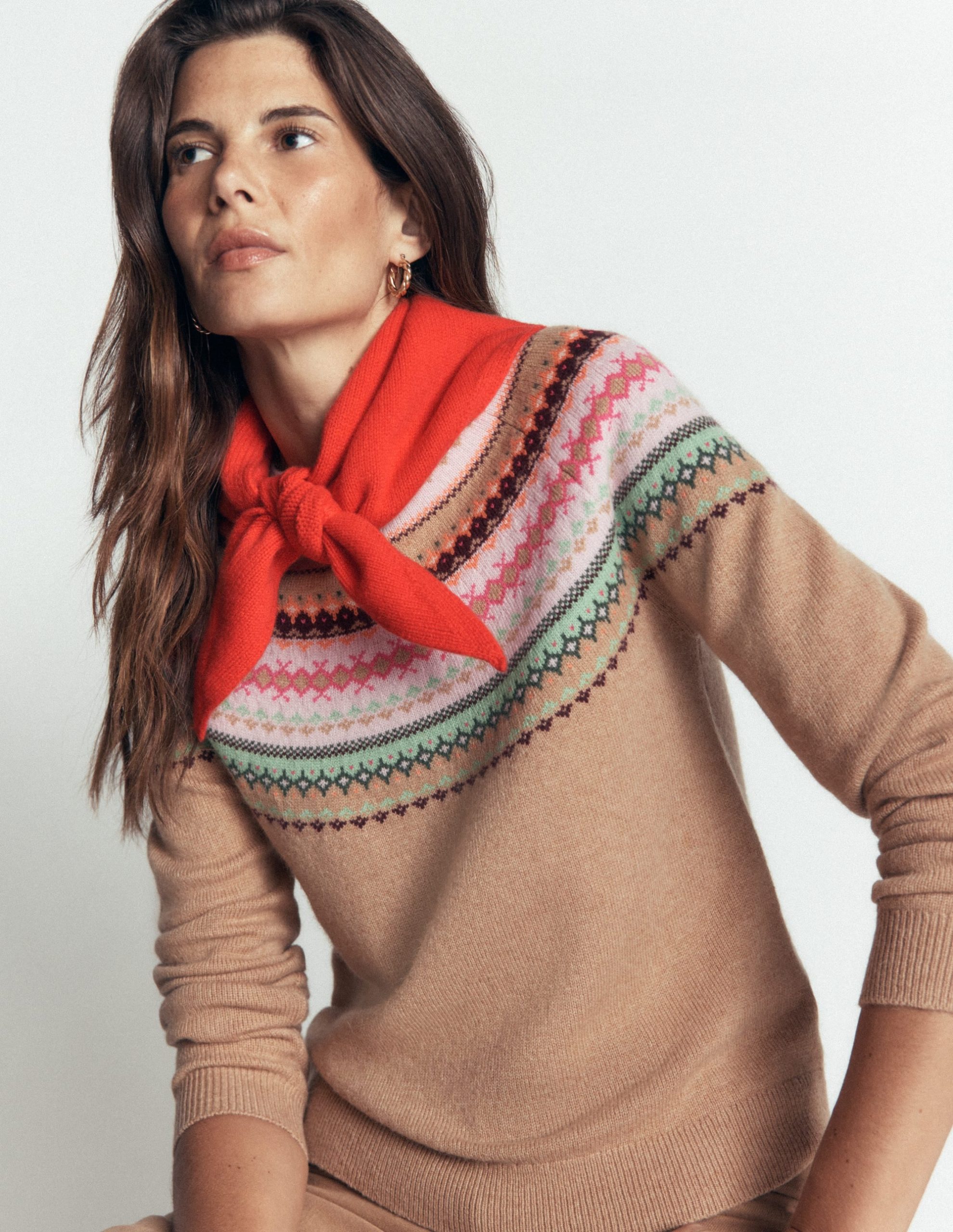 Merino Knitted Neckerchief-Fire Flower - Image 3