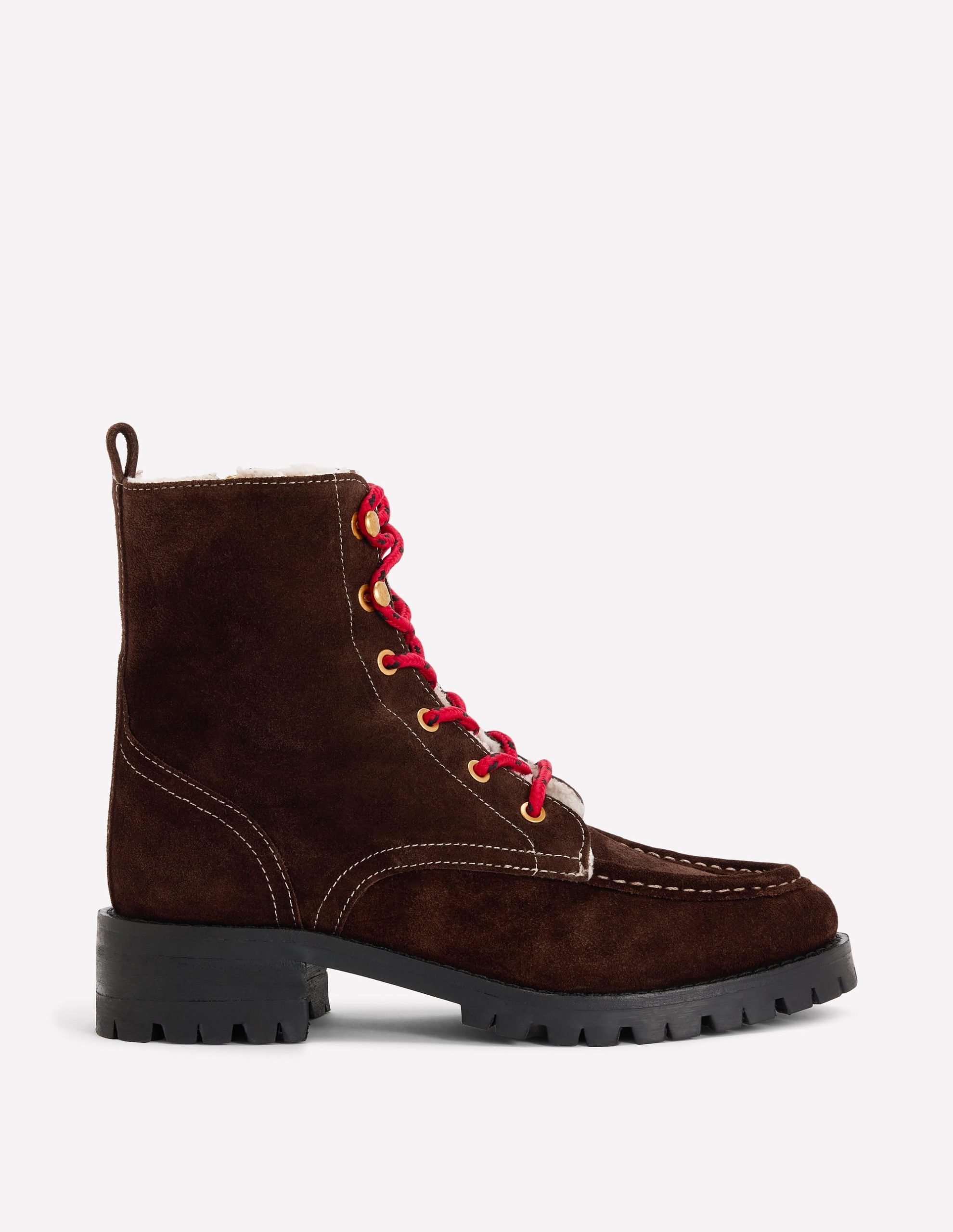 Cosy Lace Up Boots-Bitter Chocolate - Image 2