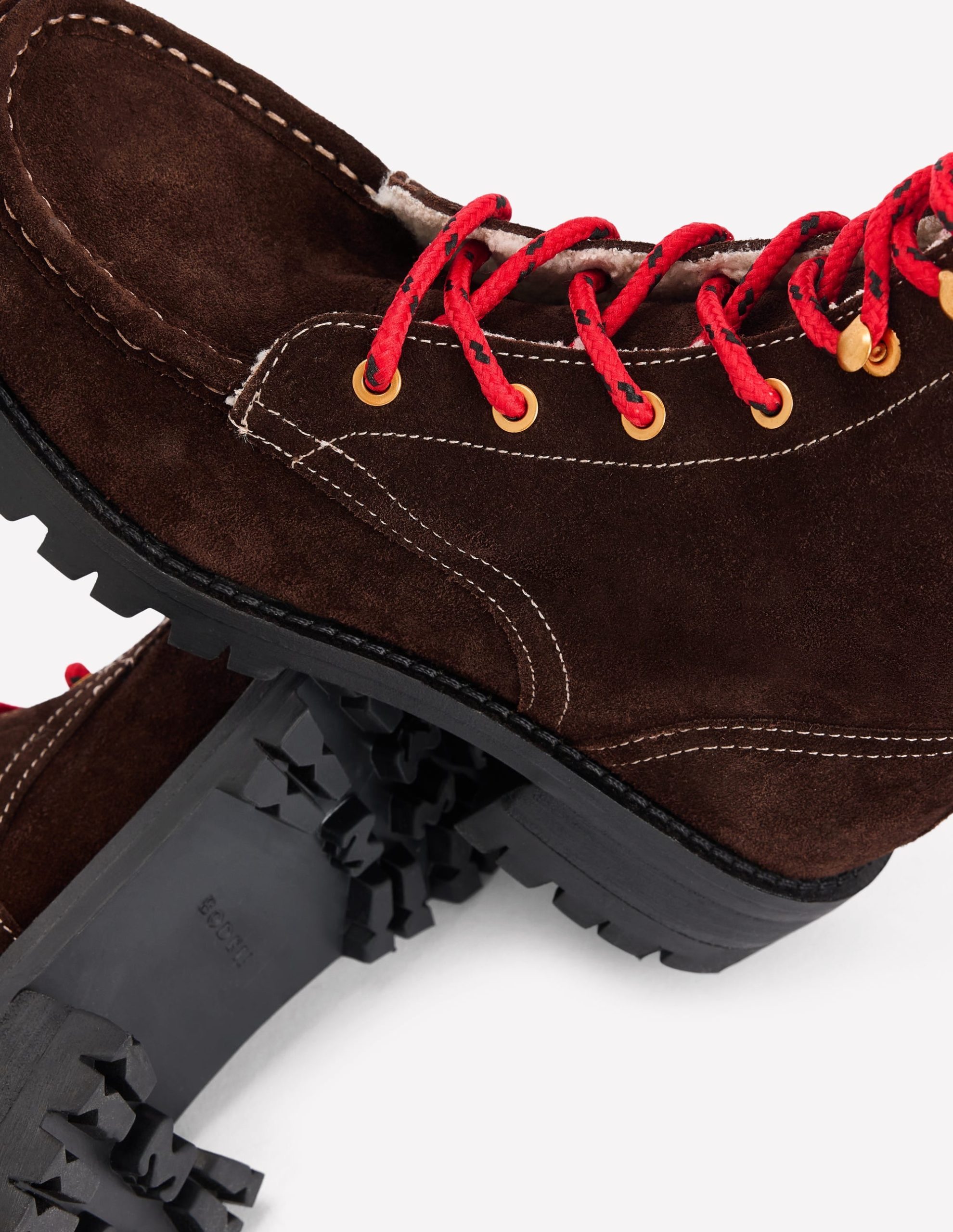 Cosy Lace Up Boots-Bitter Chocolate - Image 4