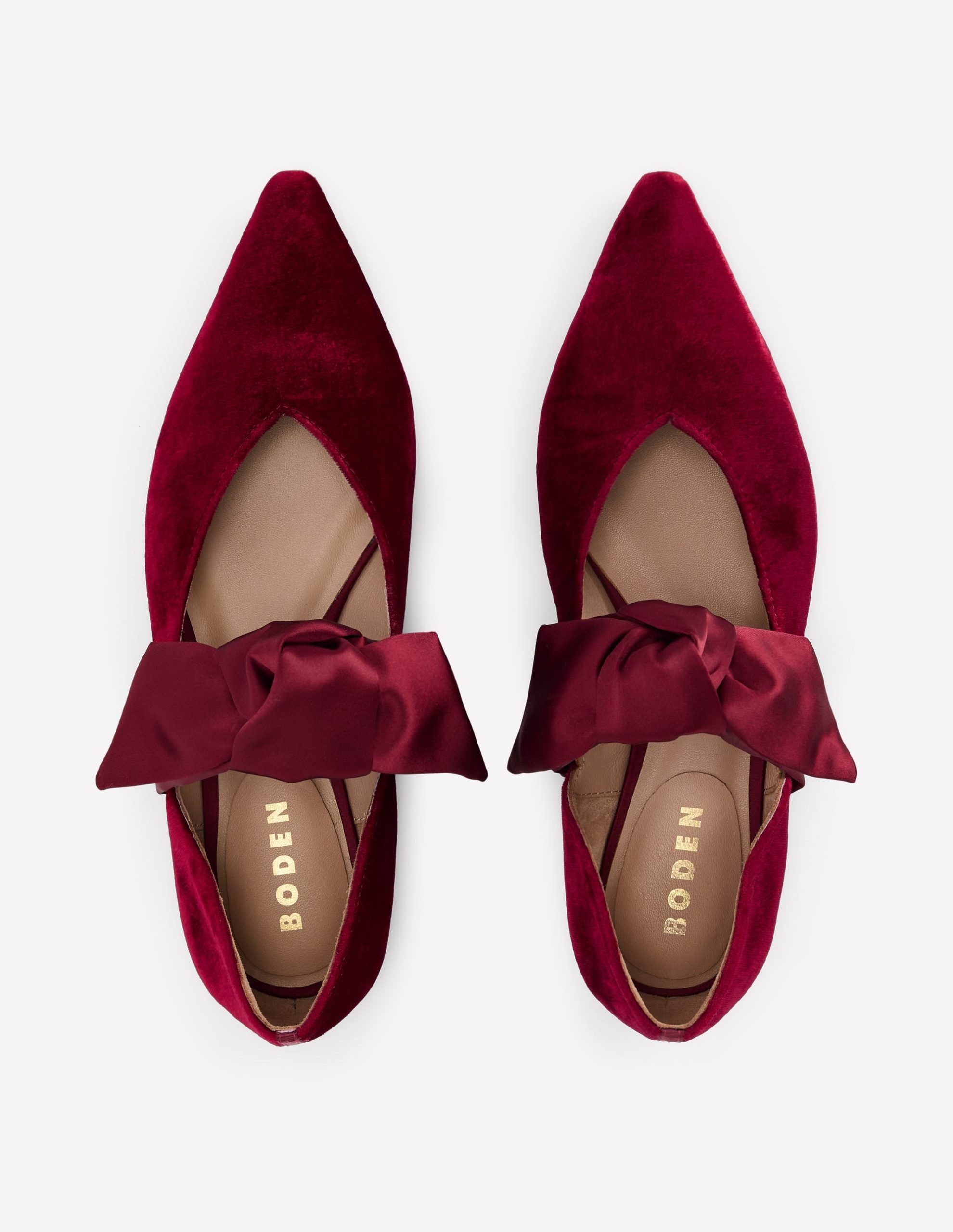 Bow Two Part Flats-Dark Burgundy - Image 5