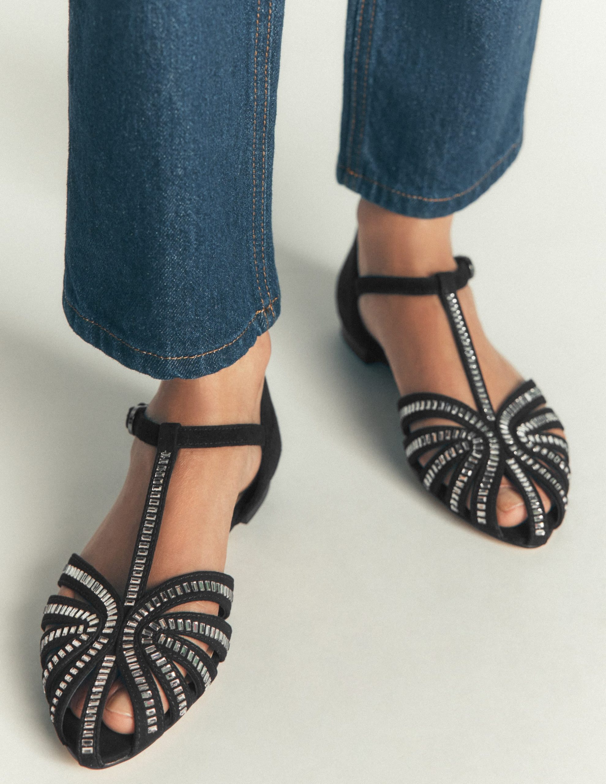 Embellished Cage Flats-Black - Image 2