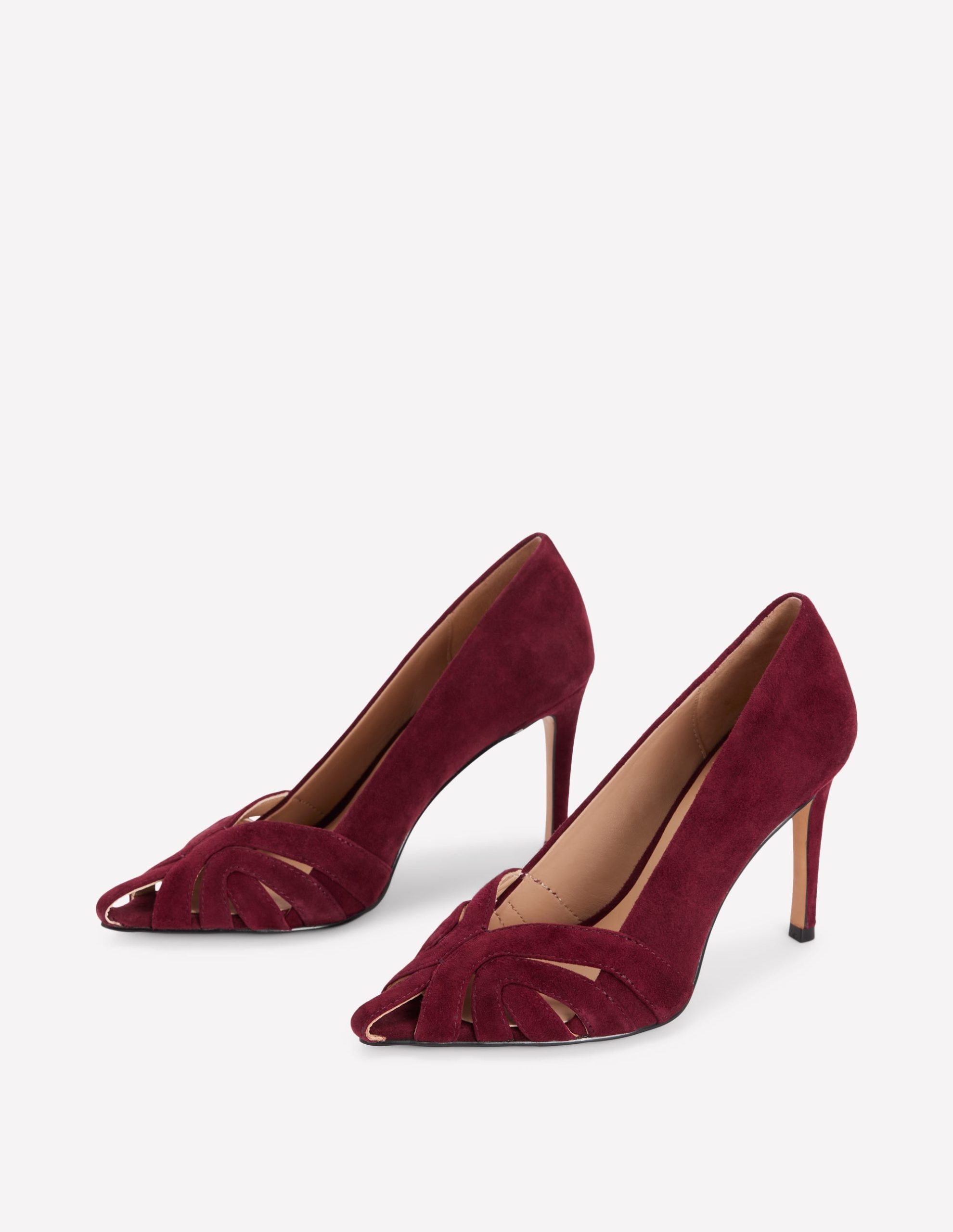 Caged Court Shoes-Deep Burgundy - Image 3