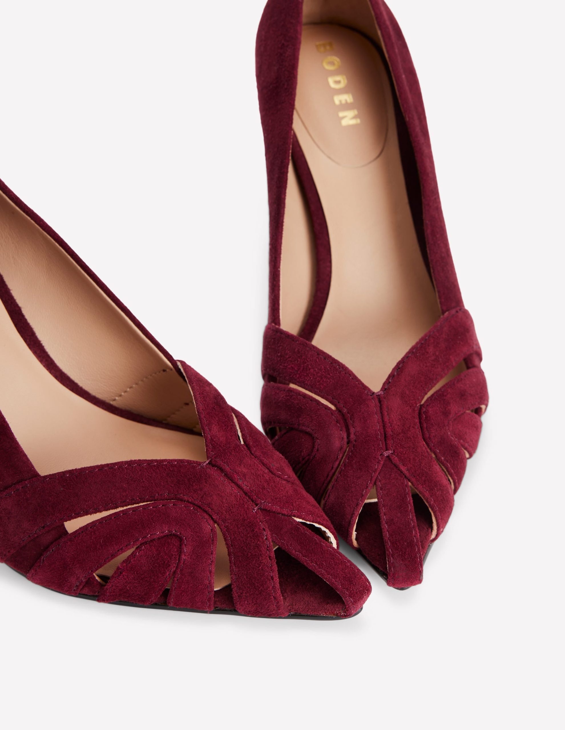 Caged Court Shoes-Deep Burgundy - Image 4