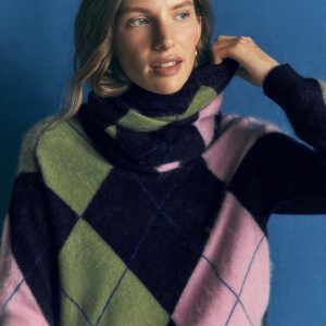 Brushed Cashmere Snood-Multi Argyle