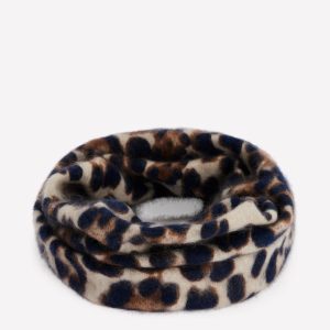 Brushed Cashmere Snood-Leopard