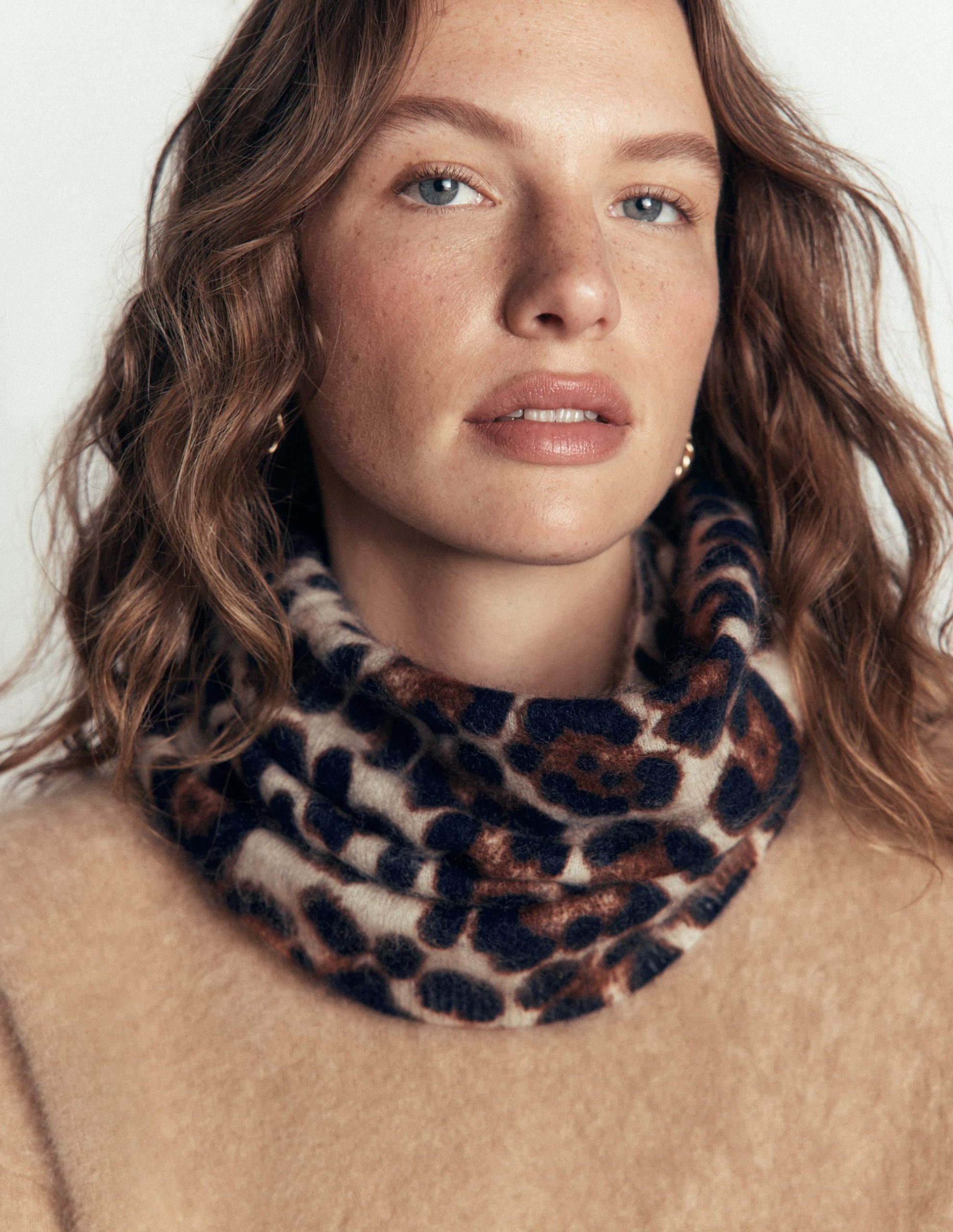 Brushed Cashmere Snood-Leopard - Image 2