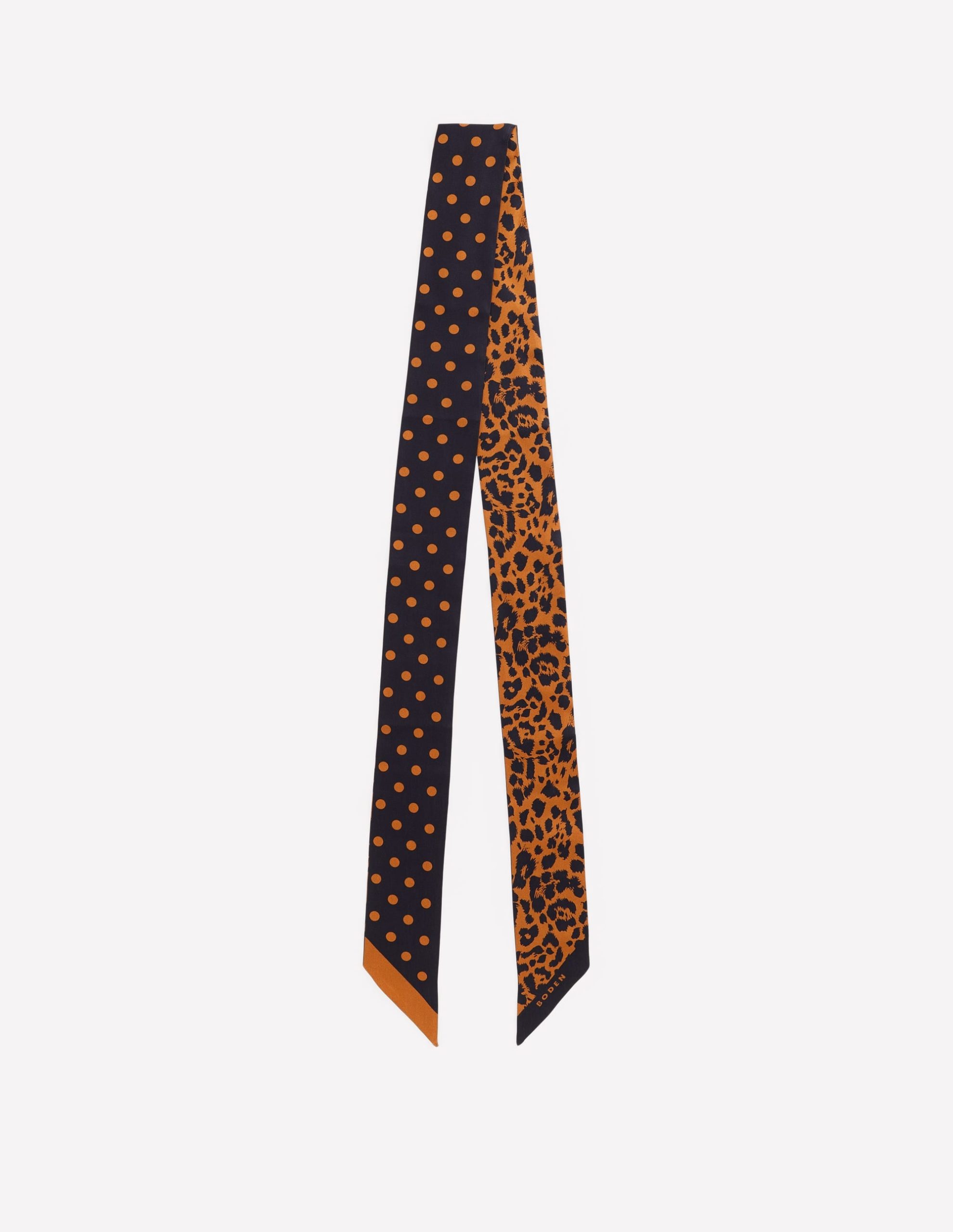 Octavia Skinny Silk Scarf-Leopard Spot - Image 2