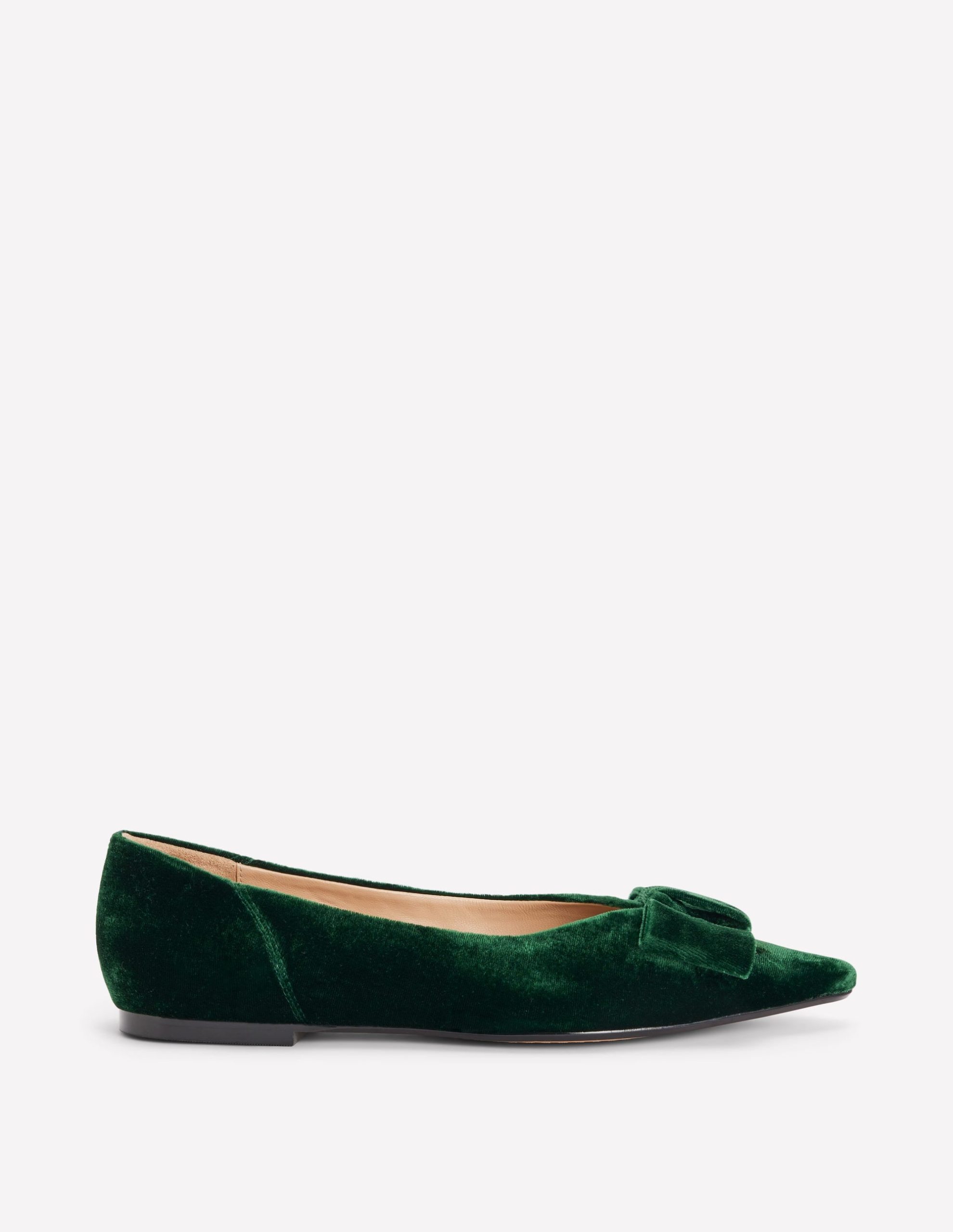 Nigella Bow Pointed Flats-Midnight Emerald - Image 2