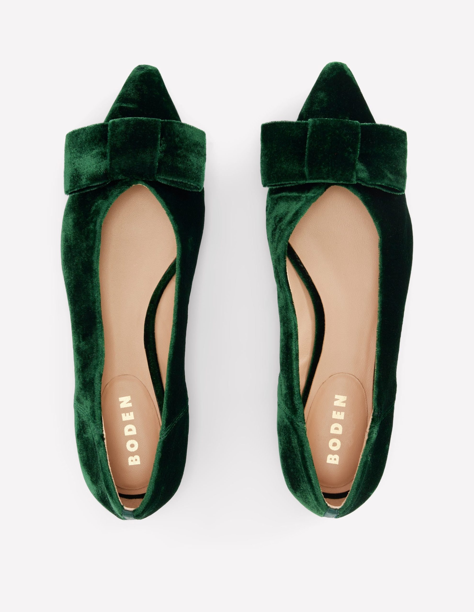 Nigella Bow Pointed Flats-Midnight Emerald - Image 5