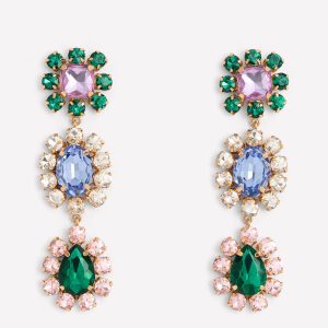 Jewel Drop Earrings-Multi Jewel