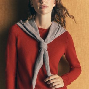 Large Cashmere Neckerchief-Mink Melange