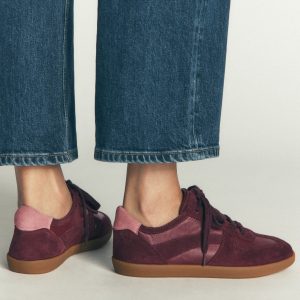 Leather Side Detail Trainer-Oxblood