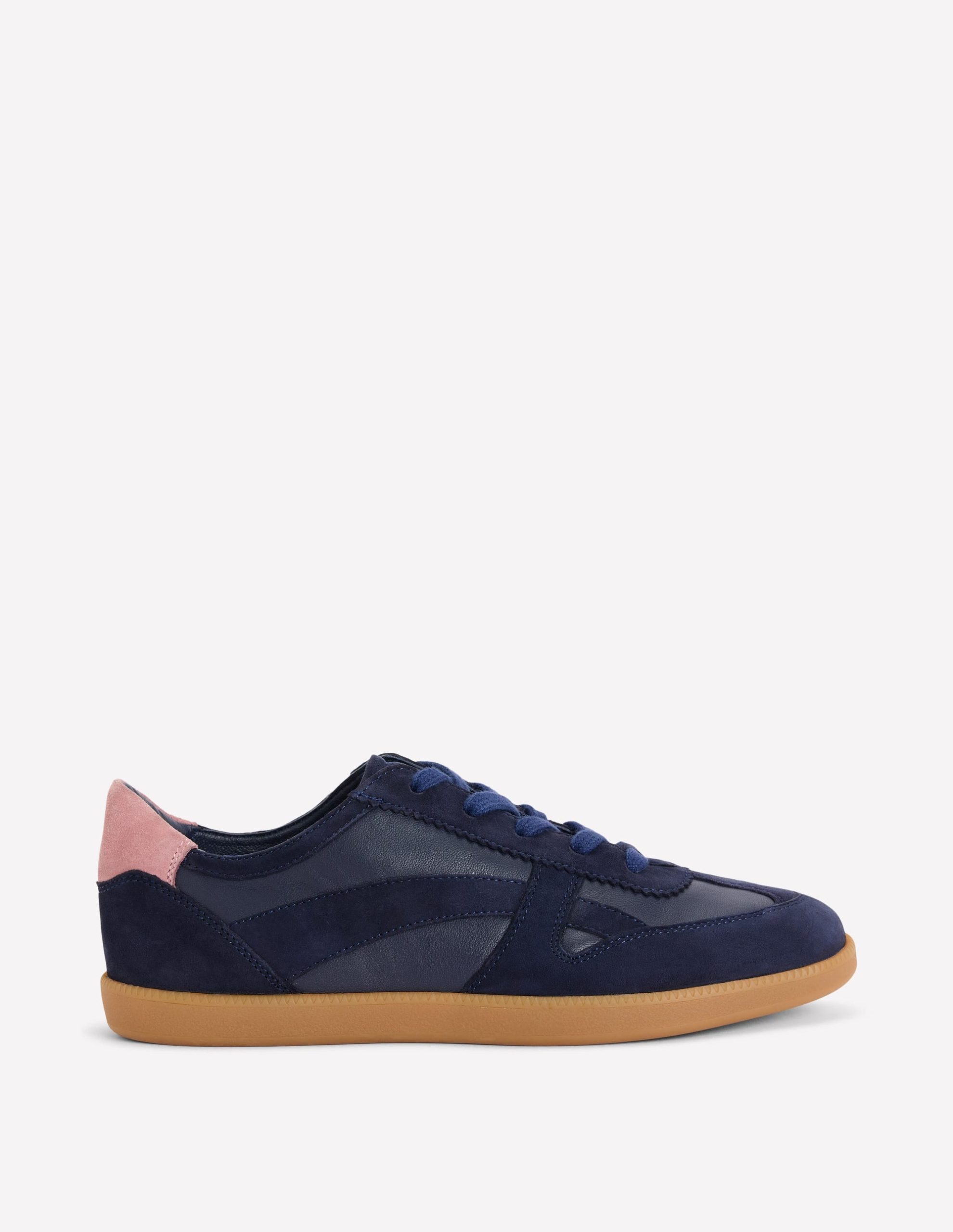 Leather Side Detail Trainer-Navy - Image 2