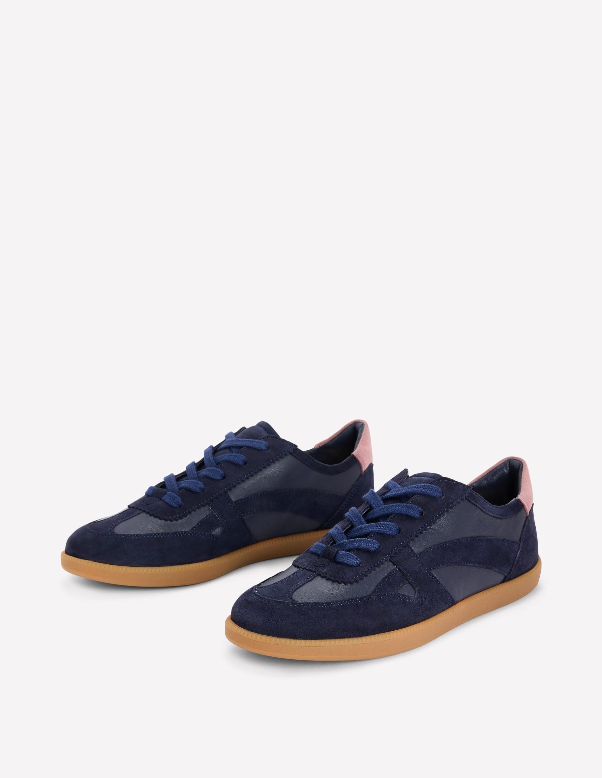 Leather Side Detail Trainer-Navy - Image 3