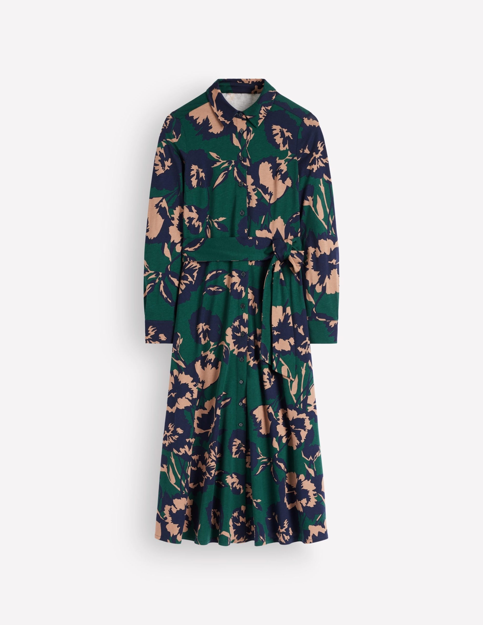 Marcia Jersey Shirt Dress-Sea Moss. Forest Breeze - Image 5