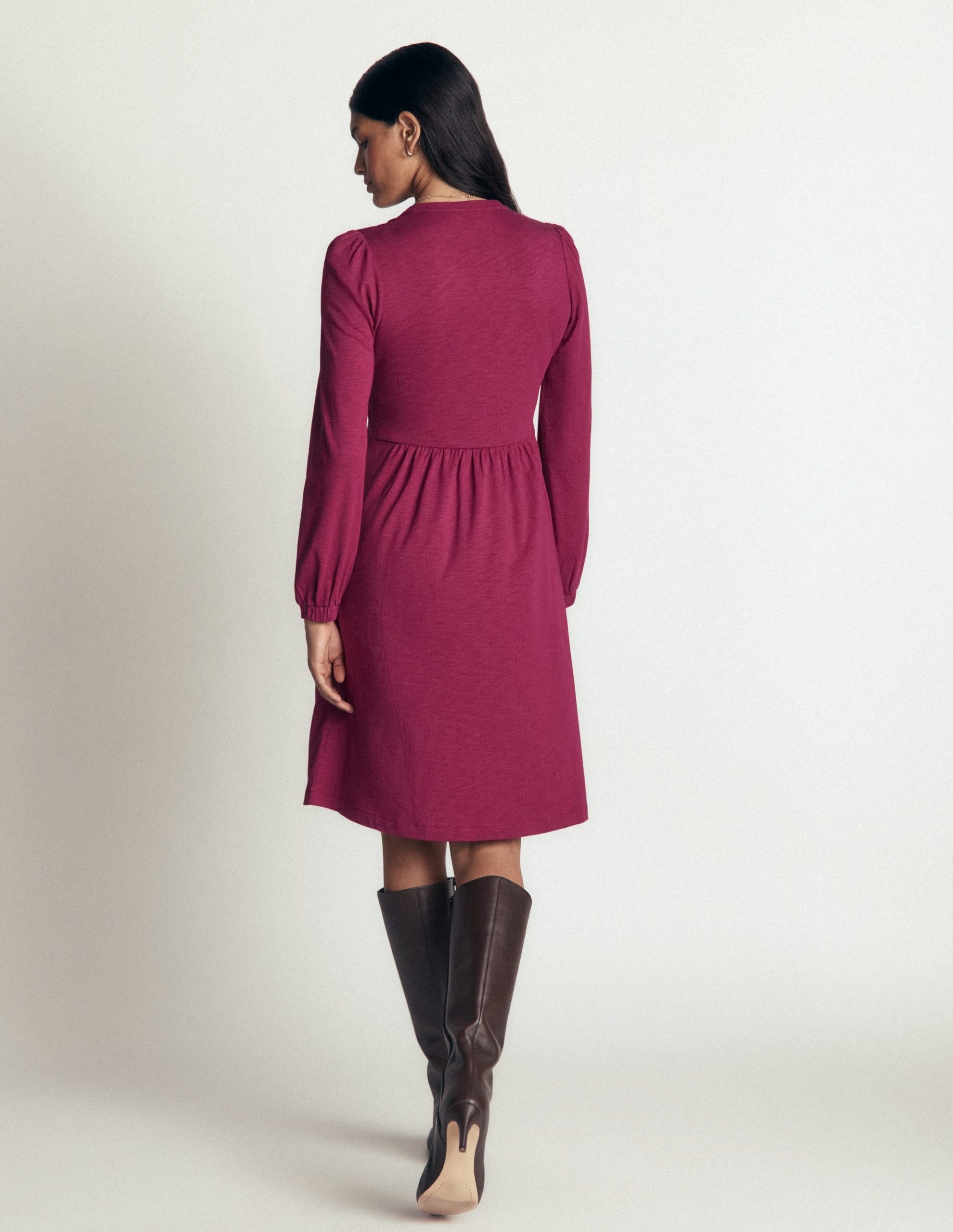 Naomi Relaxed Jersey Dress-Beet Red - Image 3
