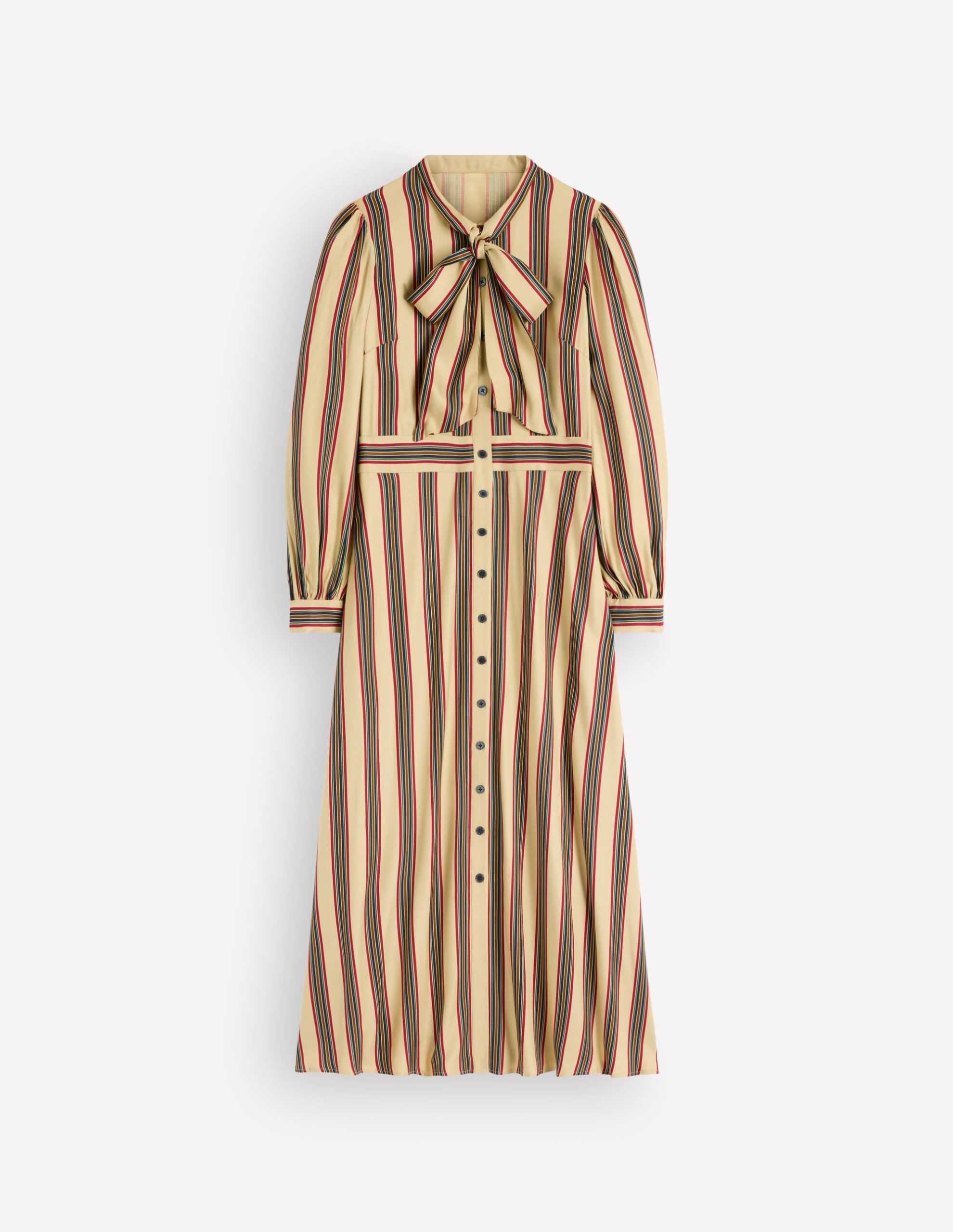Bow Detail Shirt Dress-Multi. Collegic Stripe - Image 7