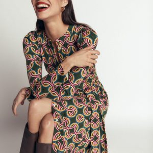 Honor Column Jersey Midi Dress-Duffle Bag. Geo Parade