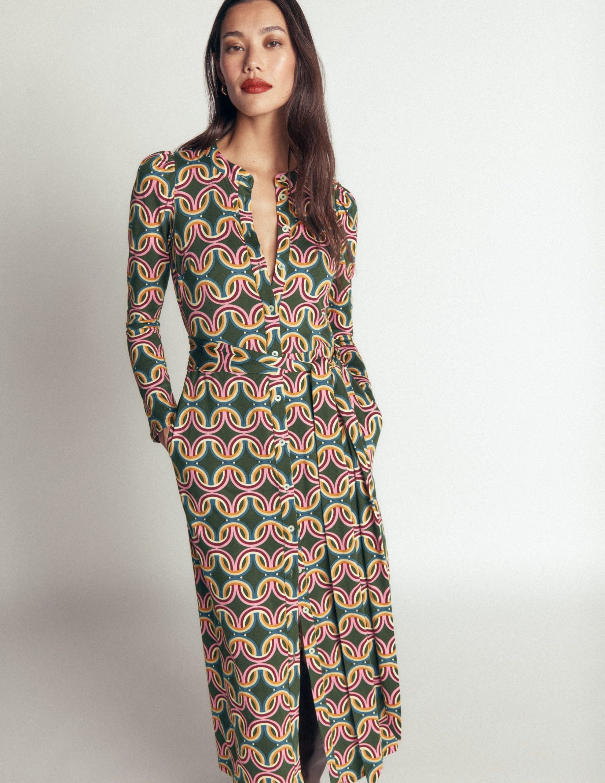 Honor Column Jersey Midi Dress-Duffle Bag. Geo Parade - Image 6