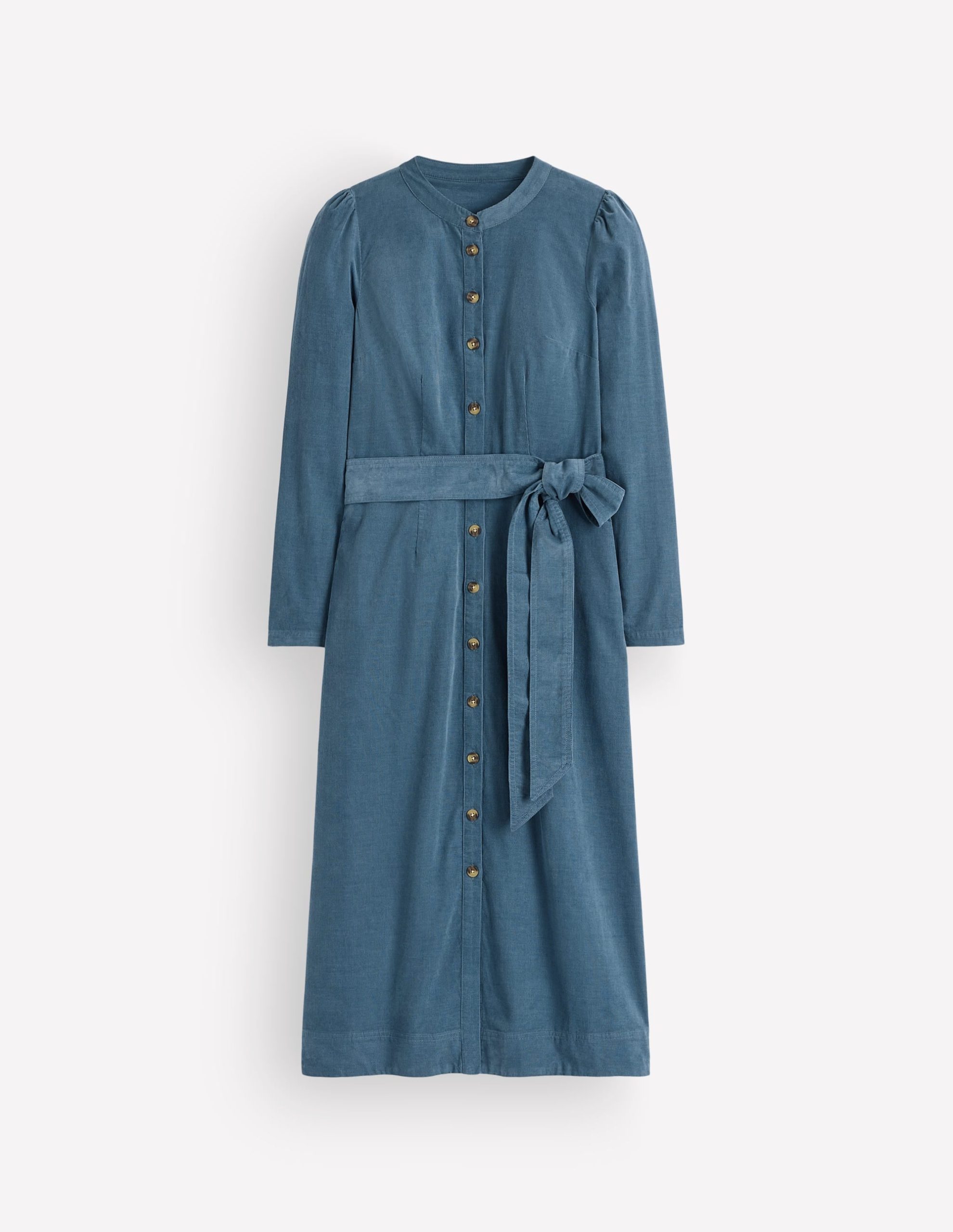 Louise Cord Midi Shirt Dress-Storm Blue - Image 6