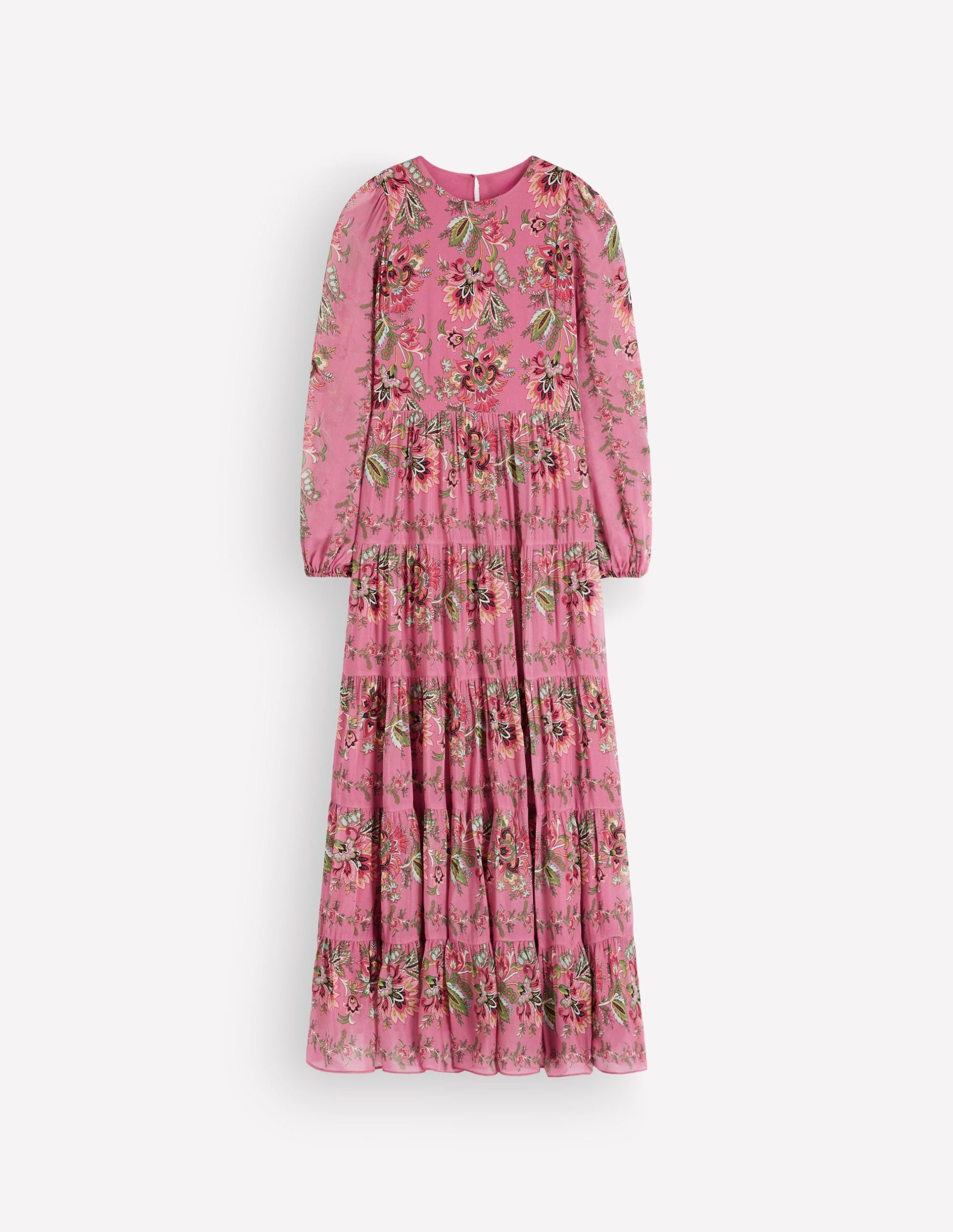 Multi Tiered Maxi Dress-Pink Heather. Frosted Flora - Image 9