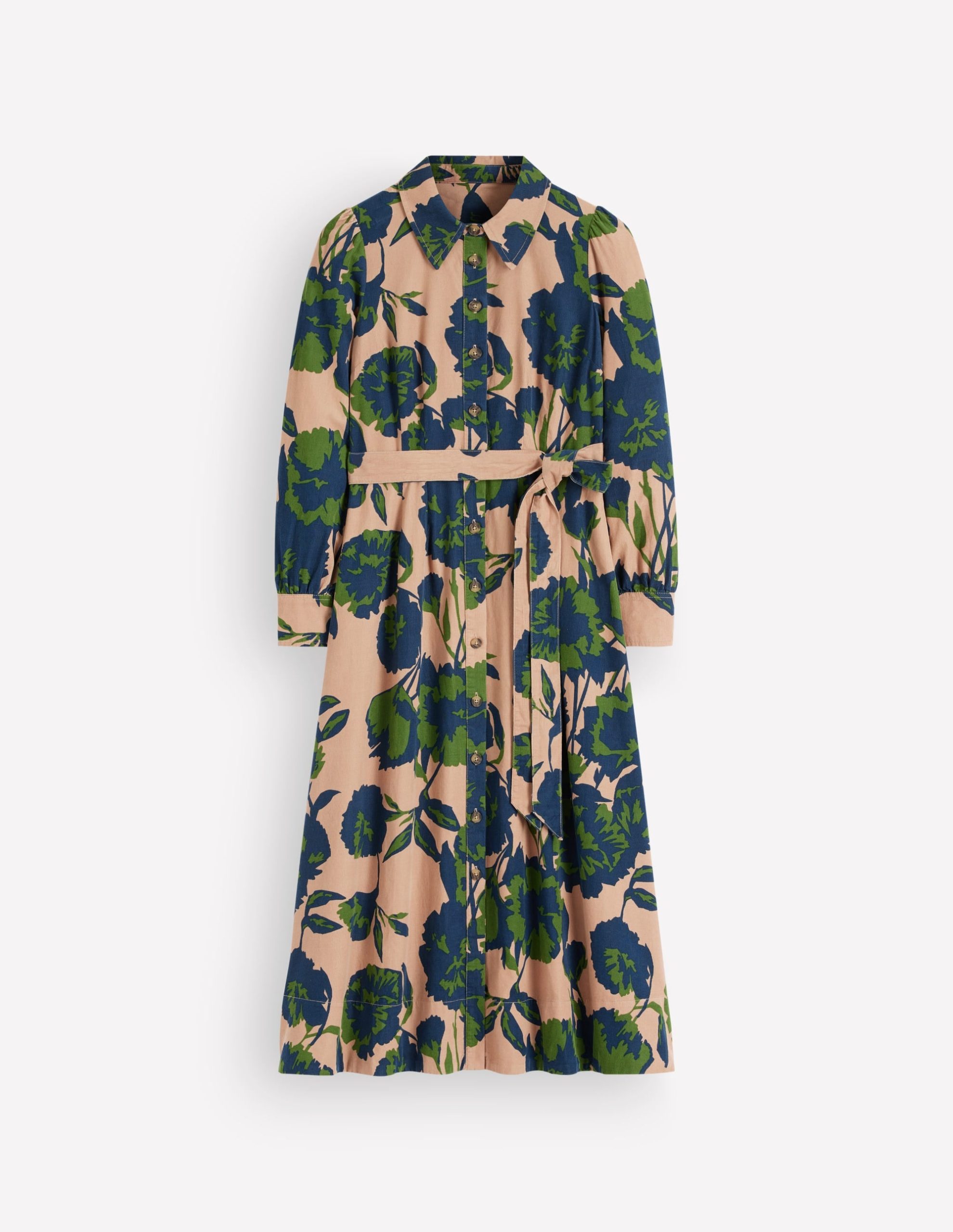 Maeve Cord Midi Shirt Dress-Cool Cocoa. Forest Breeze - Image 6