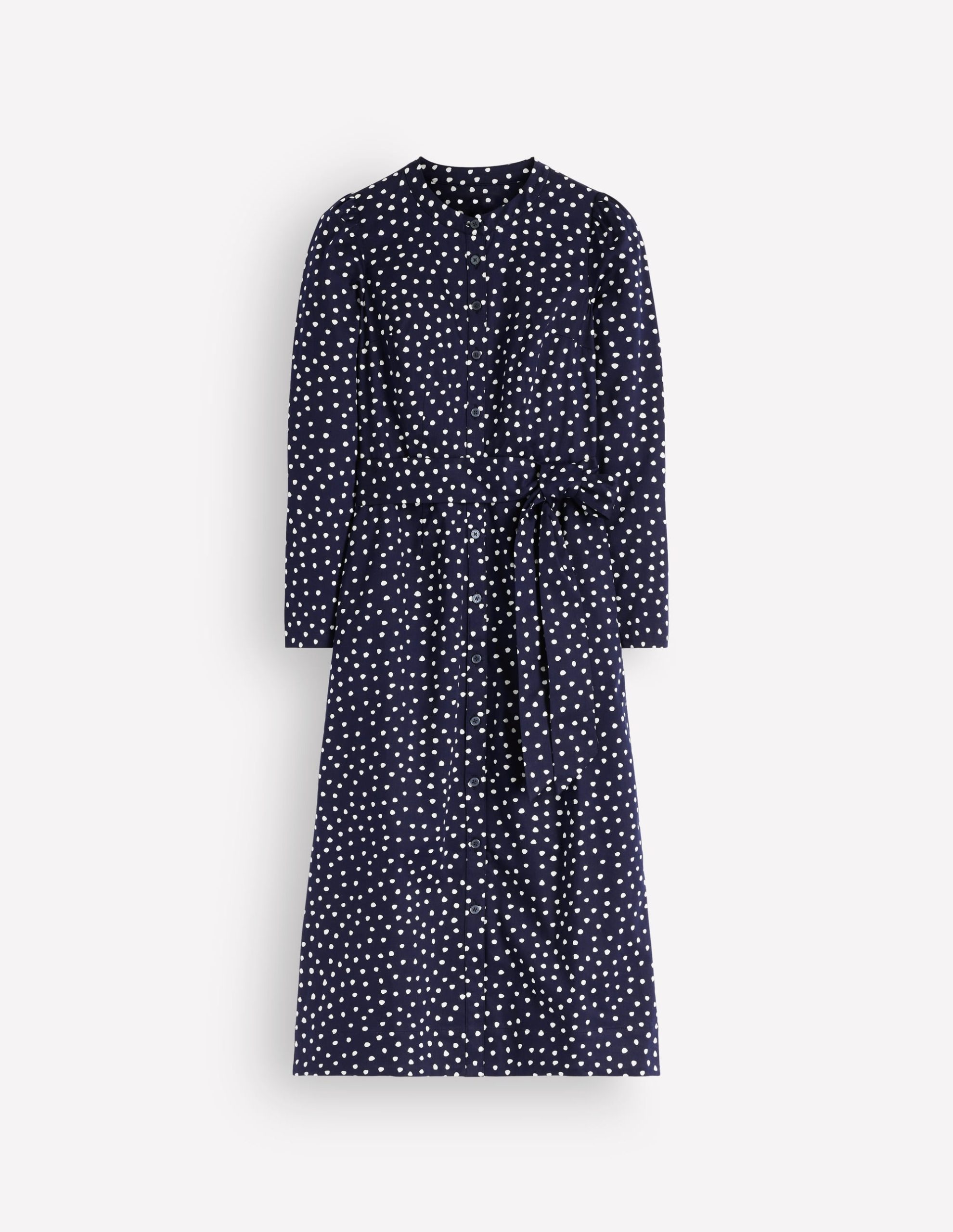 Louise Midi Shirt Dress-French Navy. Painted Dot - Image 5