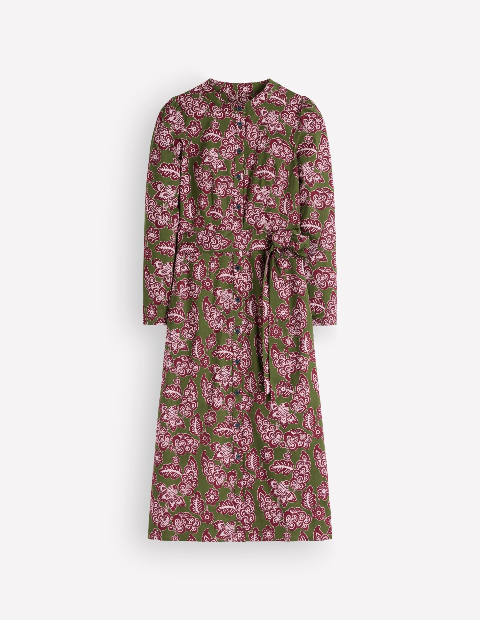 Louise Midi Shirt Dress-Forest Green. Tickled Meadows - Image 6