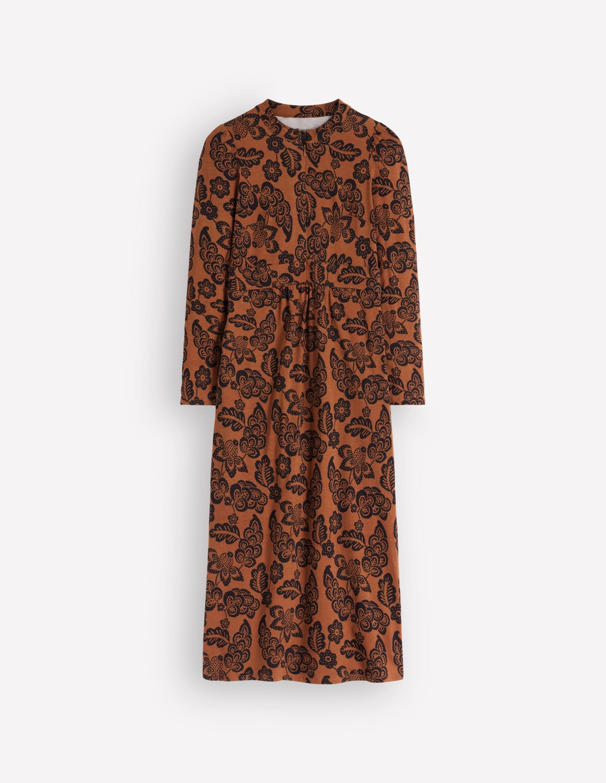 Hope Zip Detail Jersey Dress-Russet. Tickled Meadows - Image 6